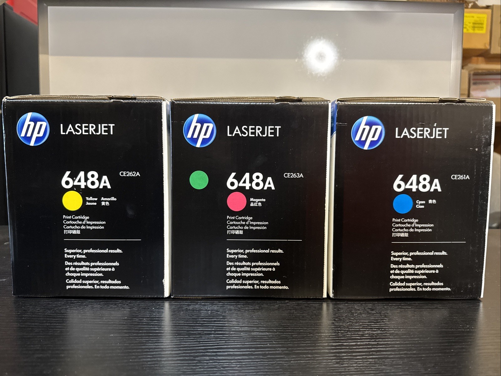 Genuine SEALED HP CE261A CE262A CE263A Toners 648A Yellow Cyan Magenta SEALED C