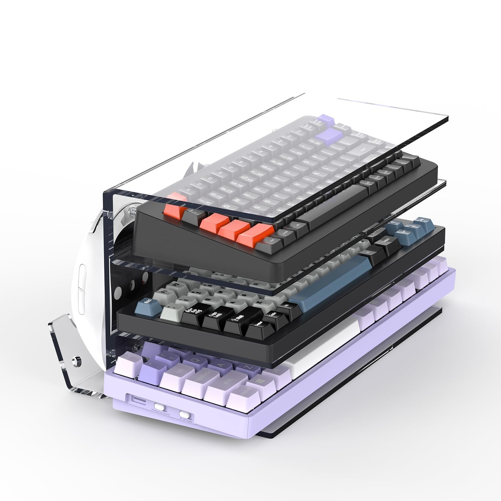 Keyboard Stand for Desktop 3 Layer Acrylic Stand Gaming Keyboard and Mouse St...