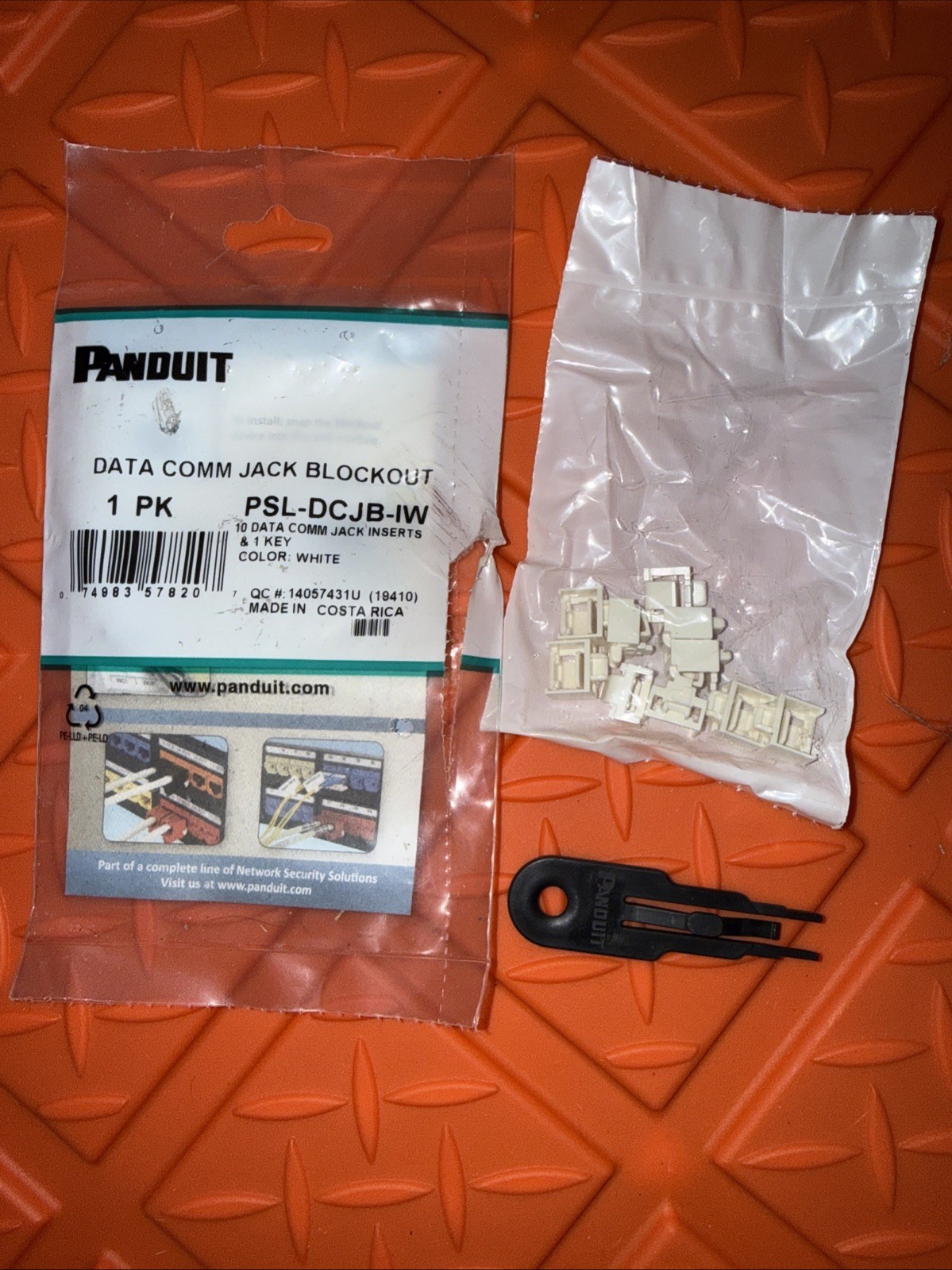 Panduit Port Blocker PSL-DCJB-IW 1 pack quantity of 10 jack inserts w/key