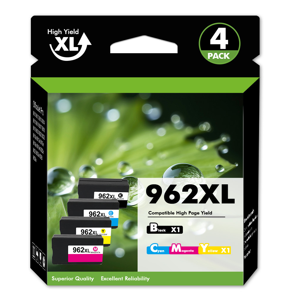 4PK Fits For HP 962XL Ink Cartridges for HP Officejet Pro 9010 9015 9018 9020