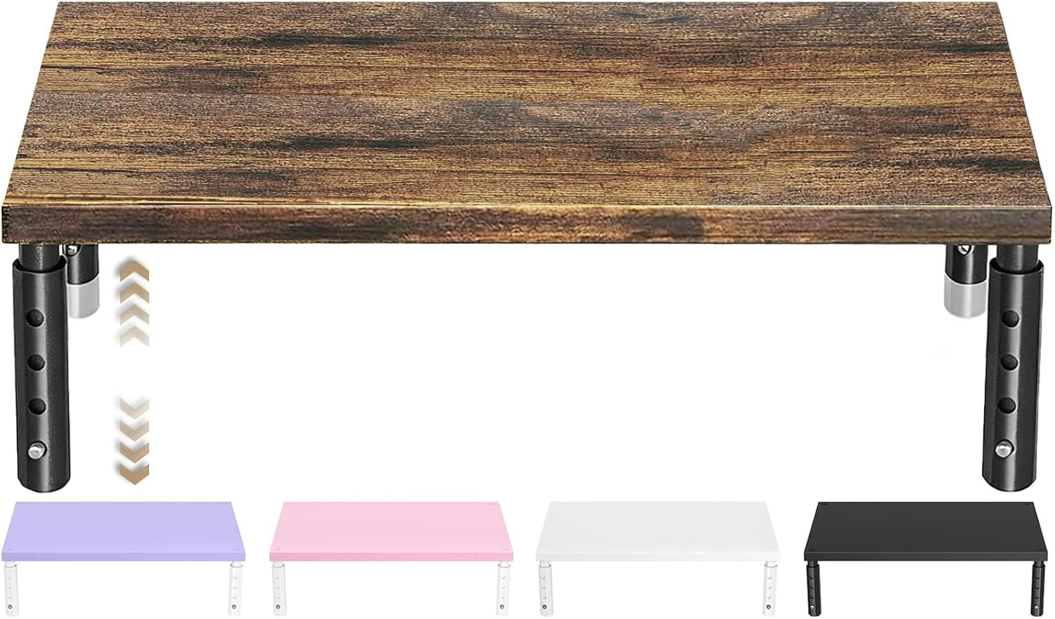 Adjustable Wood Computer Monitor Stand Riser, Office Desk Organizer and Accessor