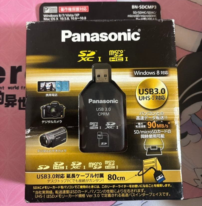 Panasonic SD/SDHC/SDXC/microSD/microSDHC Card USB 3.0 Reader Writer BN-SDCMP3