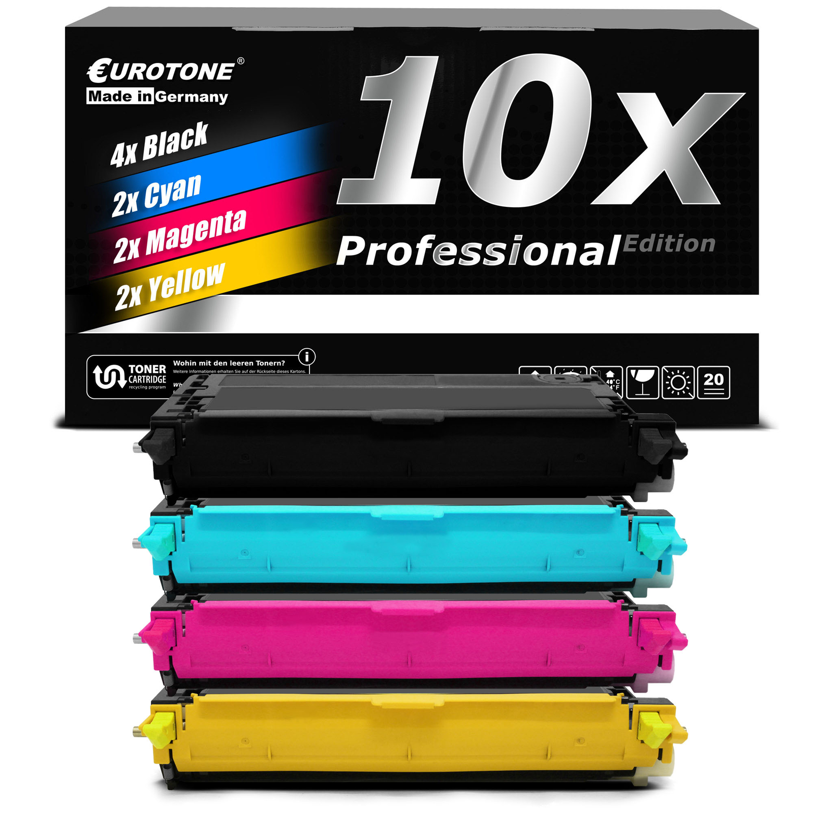 10X Eurotone PRO Cartridge Alternative For Epson C13S051158 - C13S051161