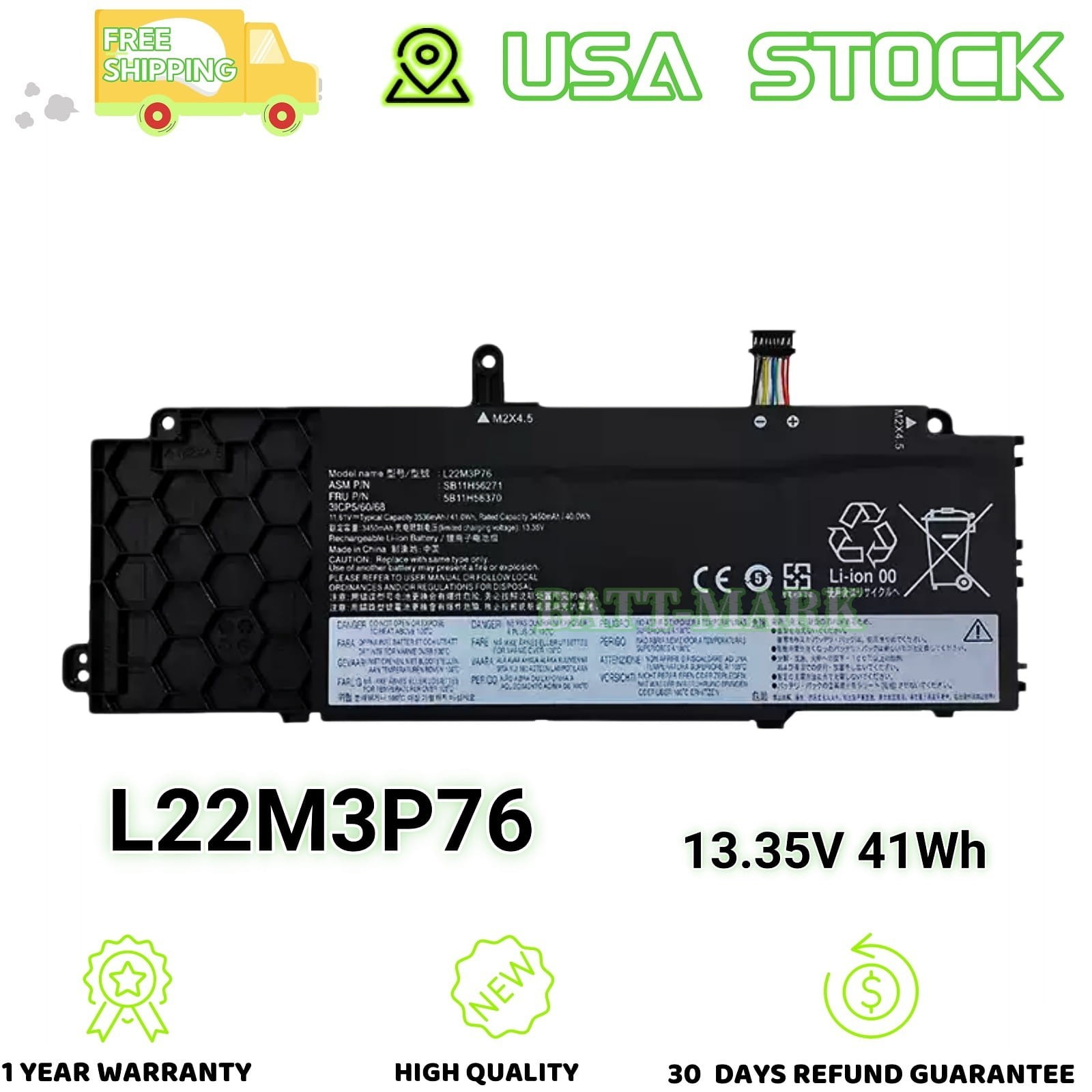 L22M3P76 L22D3P76 L22L3P76 Replacement Battery for LENOVO ThinkPad X13 gen 4