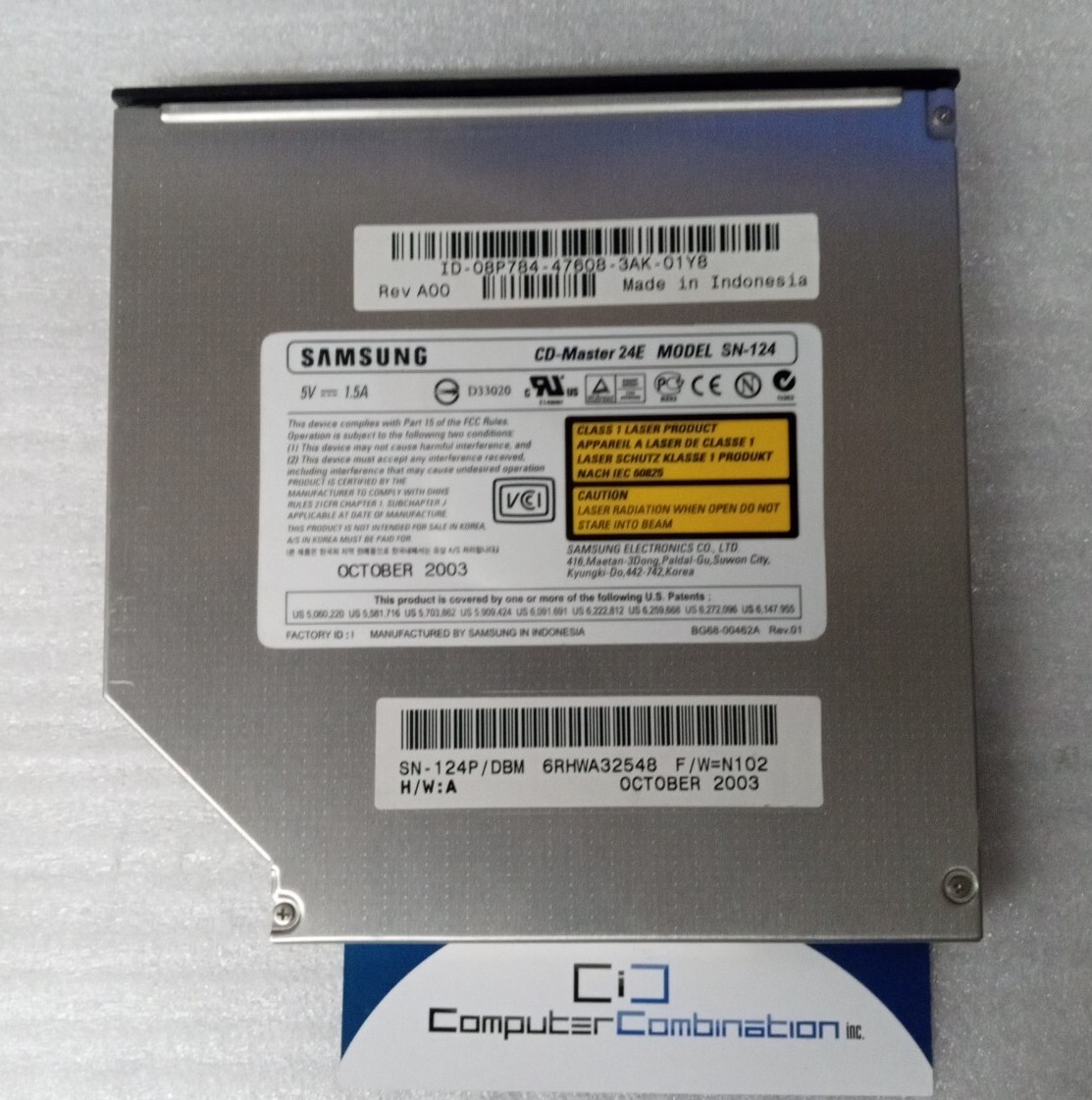 Toshiba Samsung CD-Master 24E Model SN-124 IDE Drive SN-124P/DBM 08P784
