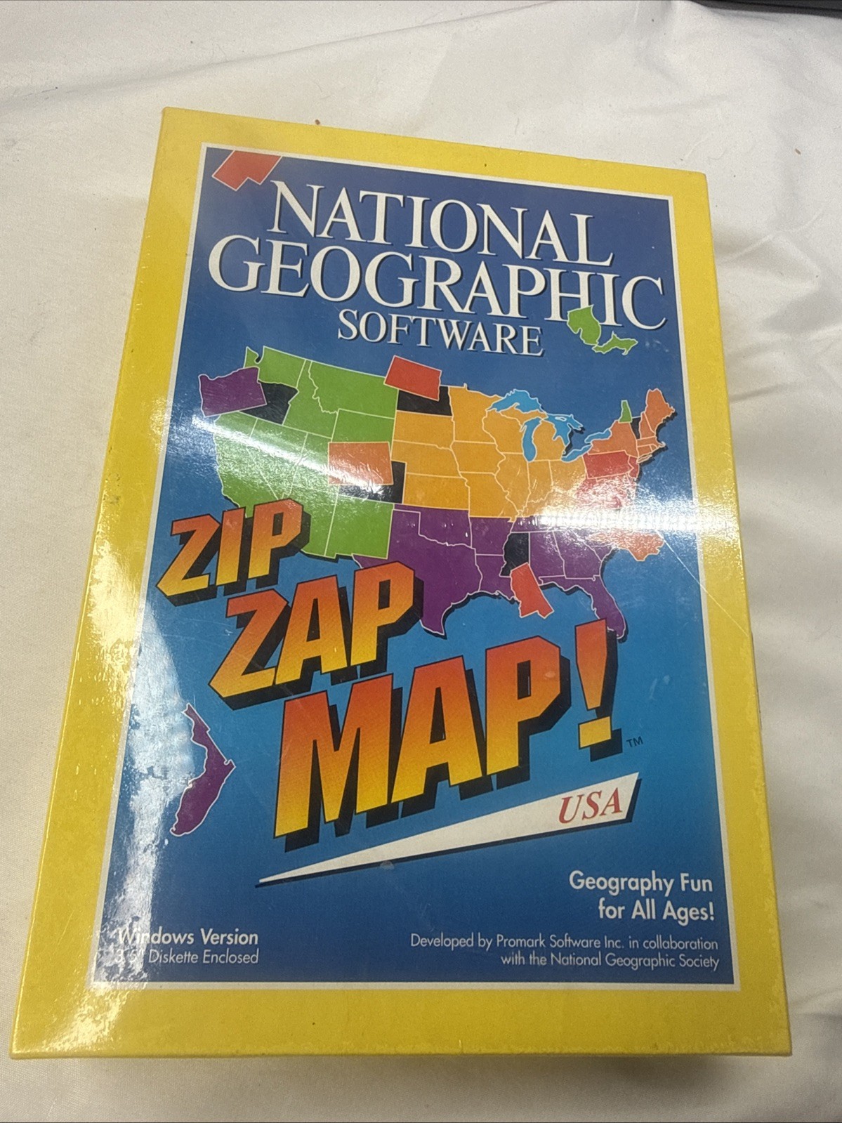 National Geographic Software - Zip Zap Map World (IBM PC, 1994) New Old Stock