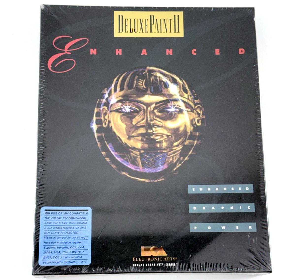 Electronic Arts DeluxePaint II Enhanced IBM PC MS-DOS Sealed Big Box Software