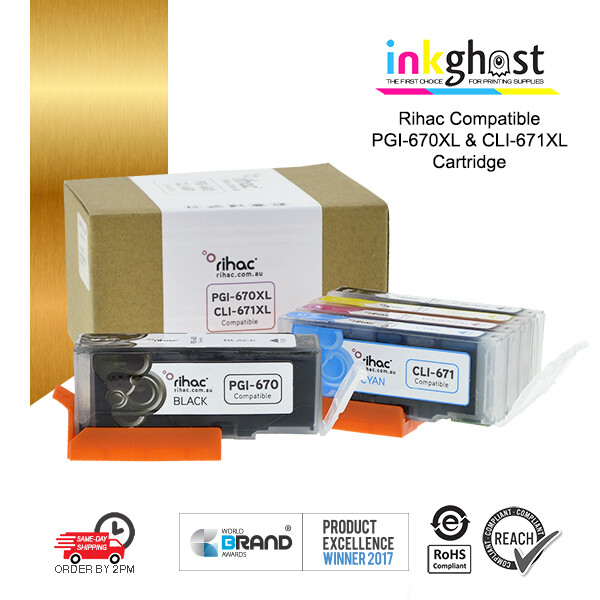 RIHAC Ink Cartridges PGI-670 CLI-671 PGI-670XL CLI-671XL for Canon Printer PGBK