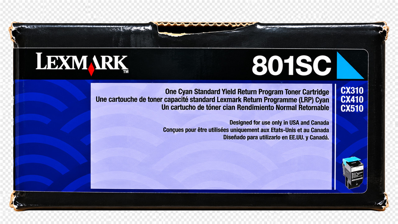 Original Lexmark 801SC 80C1SCO Cyan Standard Yield Return Program Toner Cartridg
