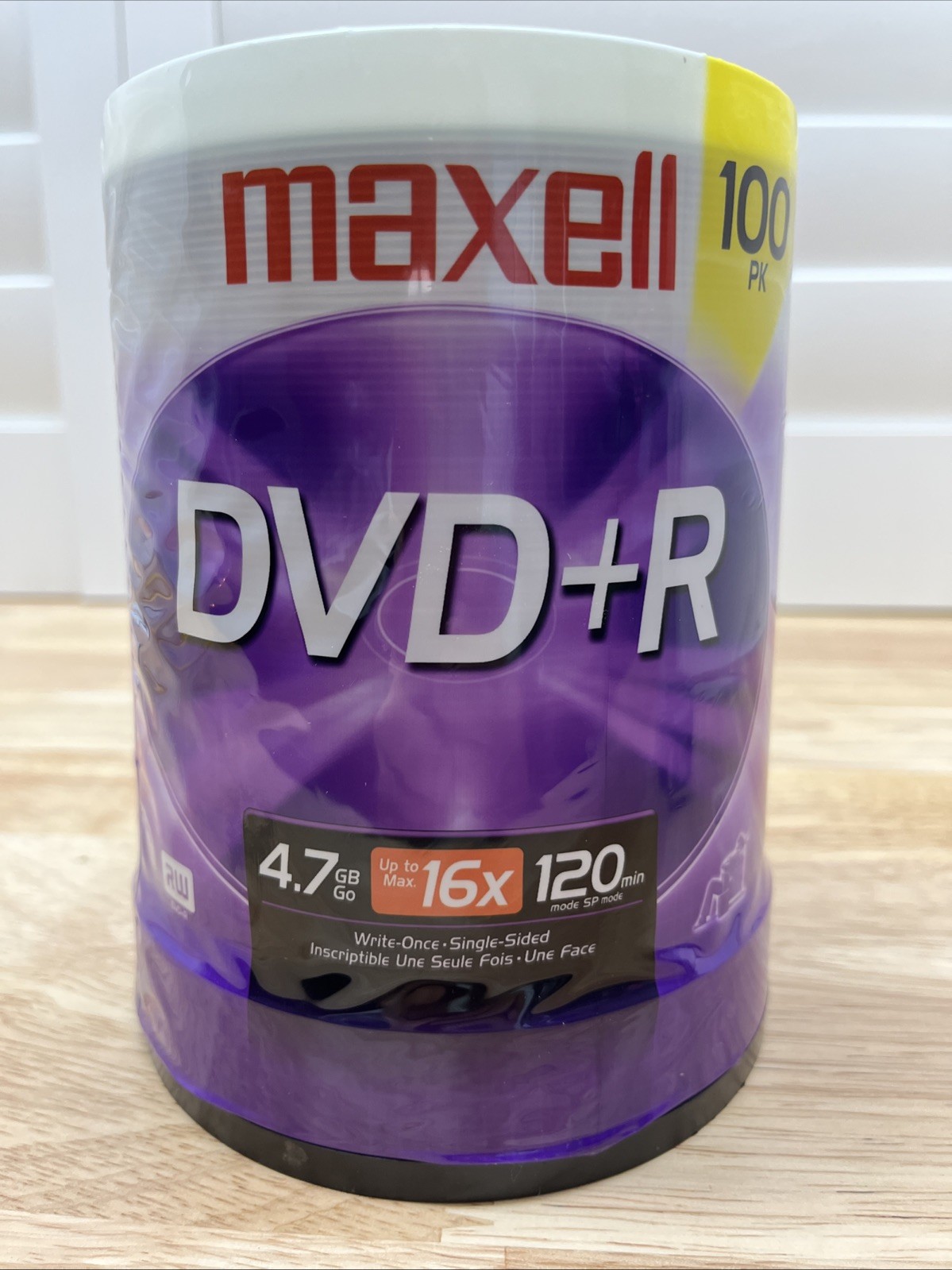 Maxell DVD+R 100 Pack 4.7 GB up to 16X 120 Minutes Write Once Single Sided New