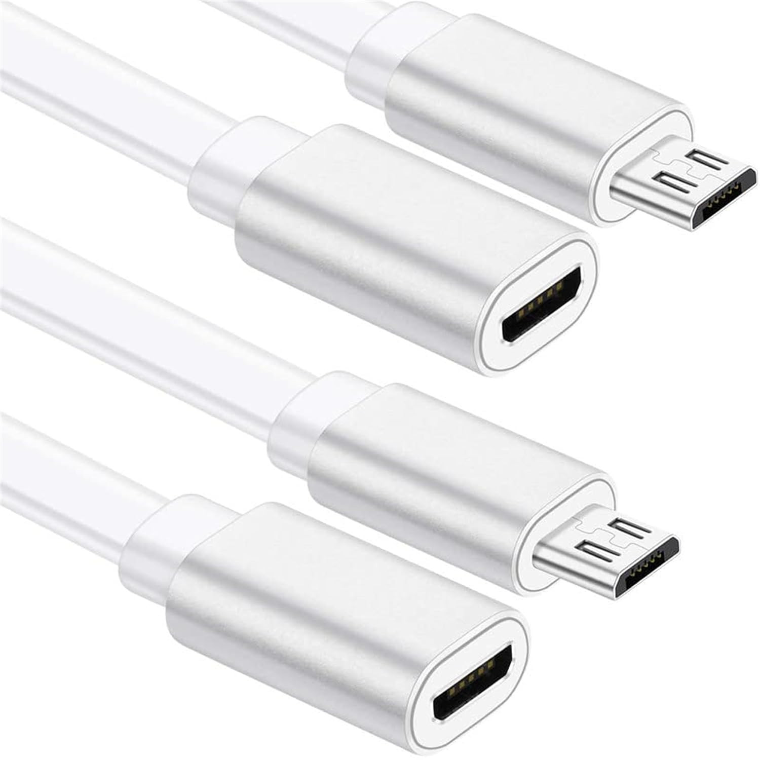 Sumind 2 Pack 10 Ft (3 Meters) Micro USB Extension Cable, Male to Female Cord Co