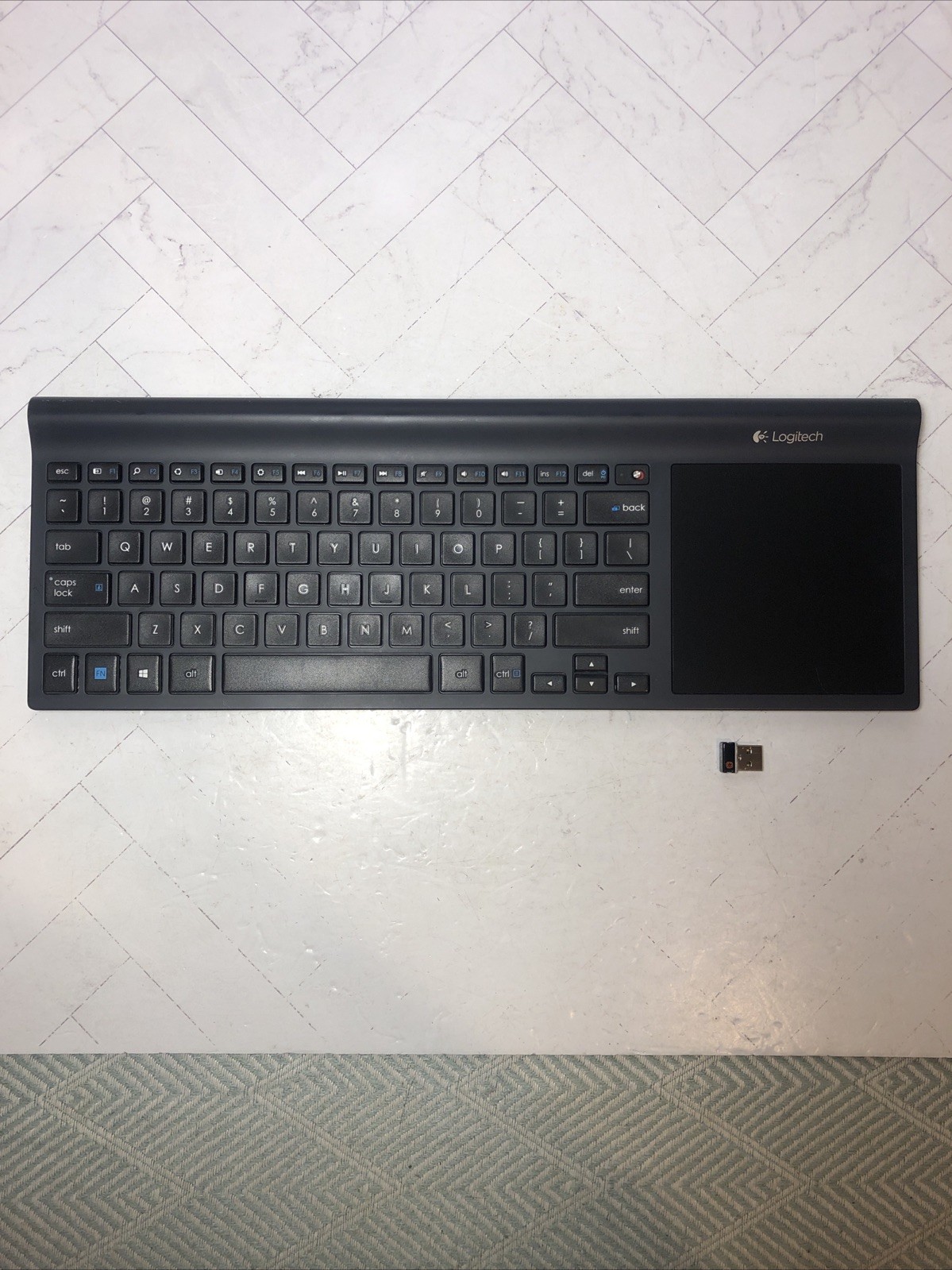 Logitech TK820 Wireless All-In-One Keyboard Touchpad with Receiver Dongle