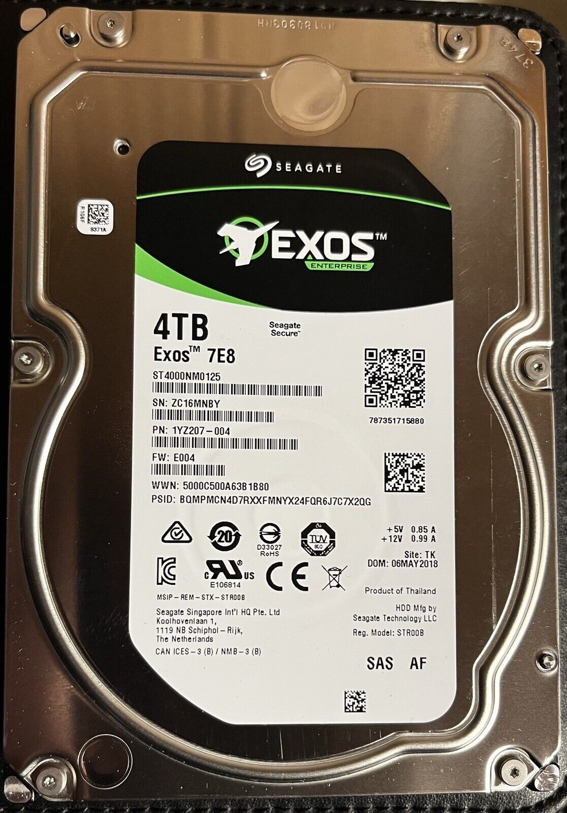 10-Seagate EXOS Enterprise 4TB 7.2K RPM 12Gb/s SAS Hard Disk Drive ST4000NM003A