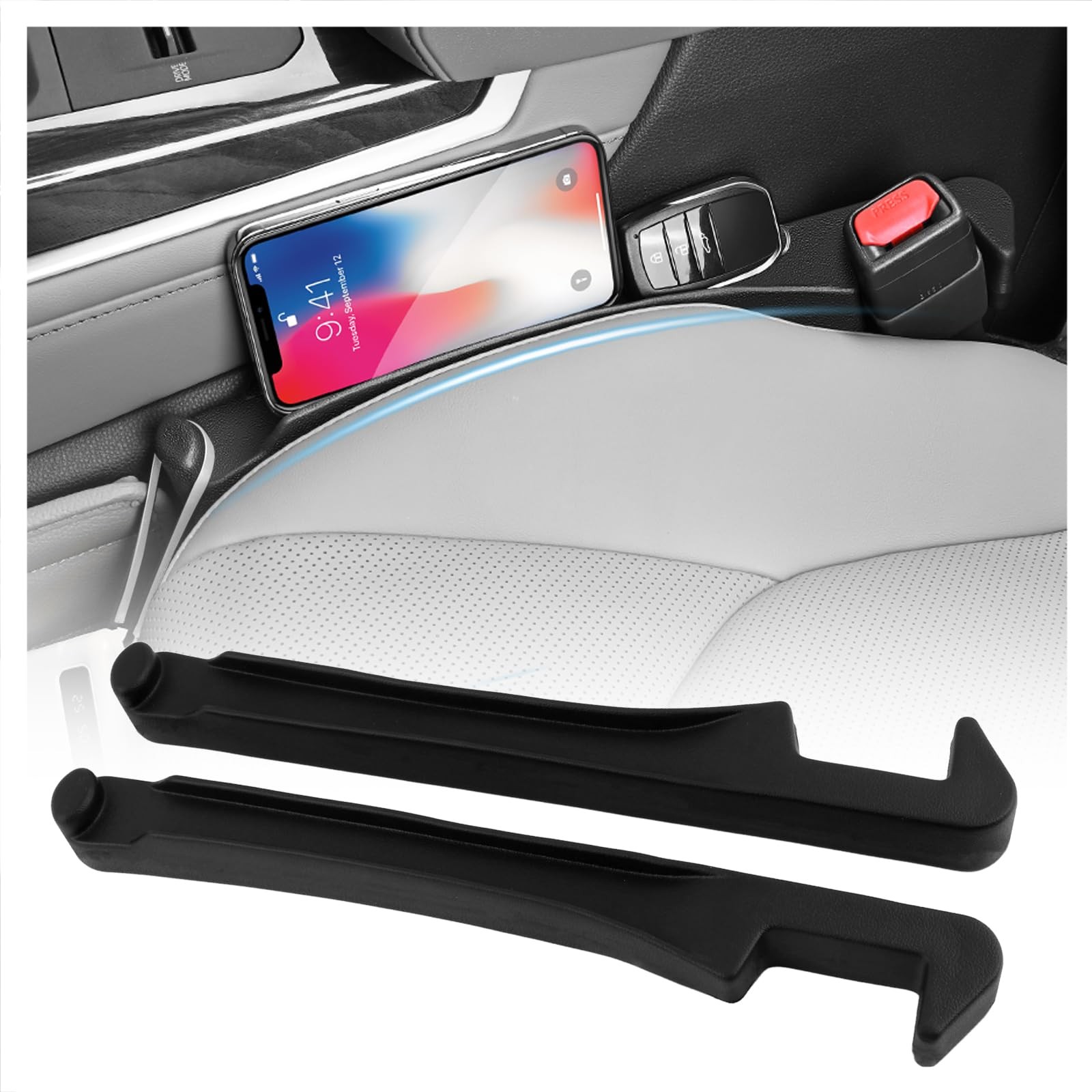 3 in 1 Car Seat Gap Filler Organizer,2PCS Multifunctional Car Seat Gap Plug w...