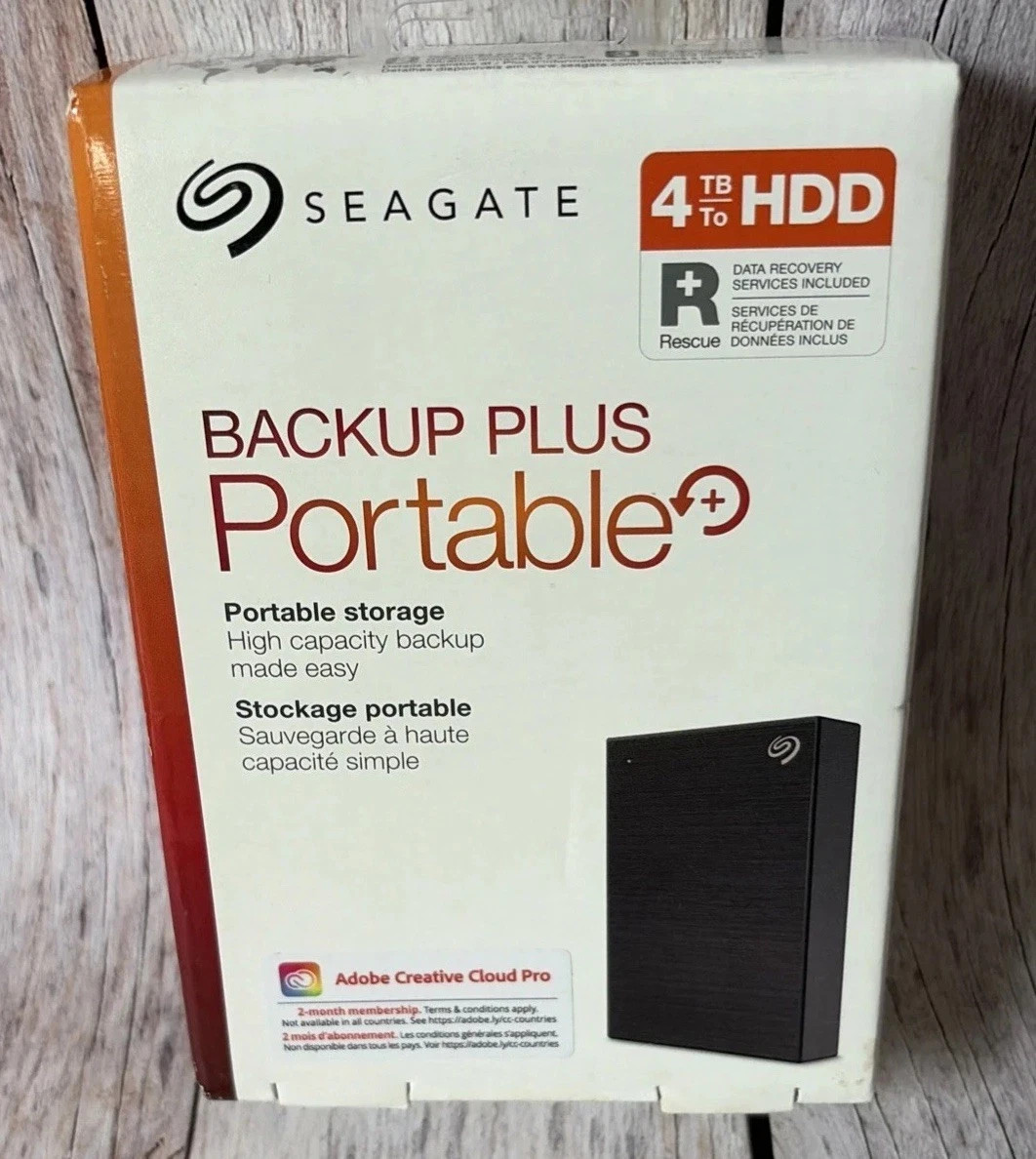 Seagate Backup Plus Portable 4TB USB 3.0 External HDD Black STHP4000400