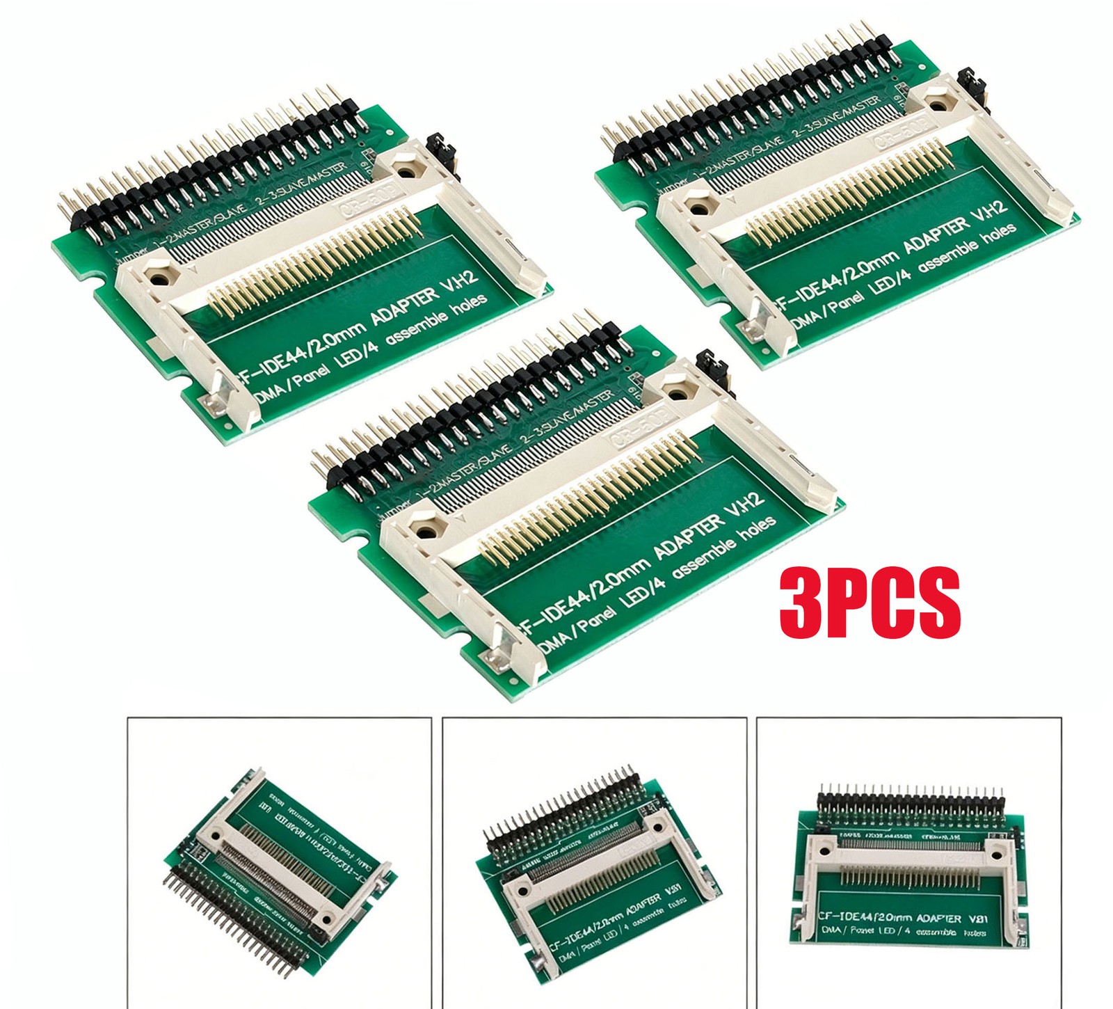 3x CF Compact Flash Memory Card to 2.5" Male IDE 44pin Adapter for Laptop