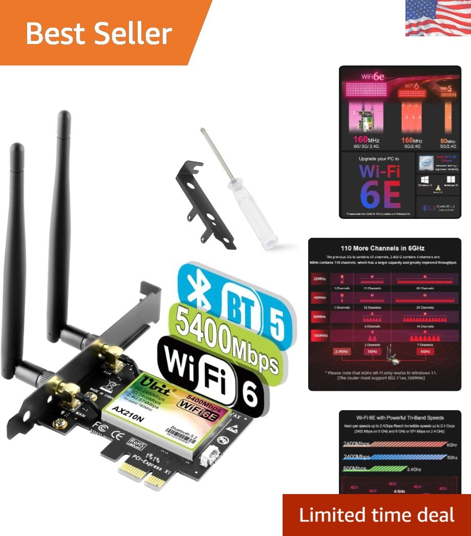 5400Mbps Intel 6E WiFi Card with Bluetooth 5.3: Ultra-Fast Tri-Band Connectivity