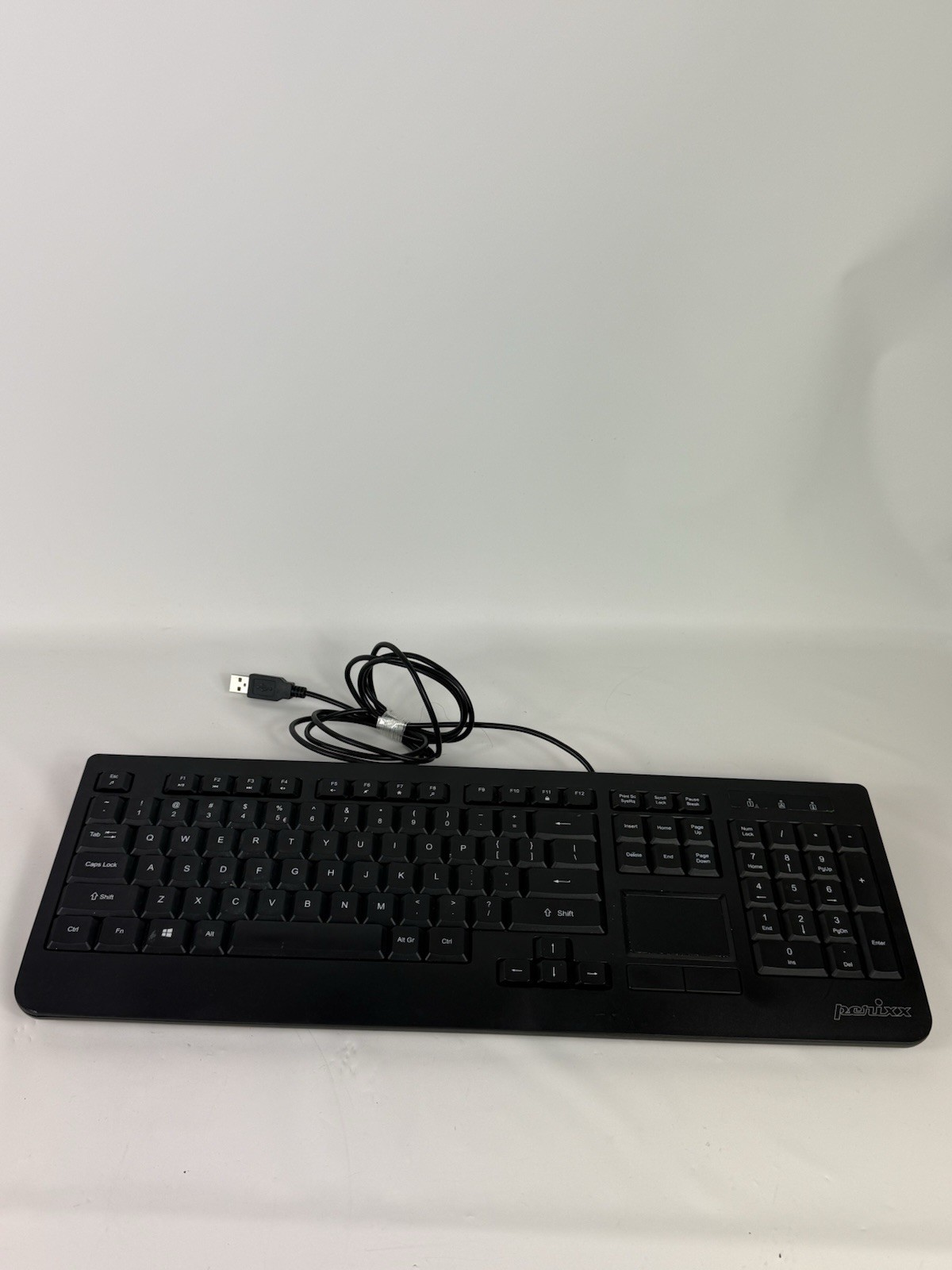 Perixx PERIBOARD-513II Wired USB Keyboard with Touchpad, Tested/Works 