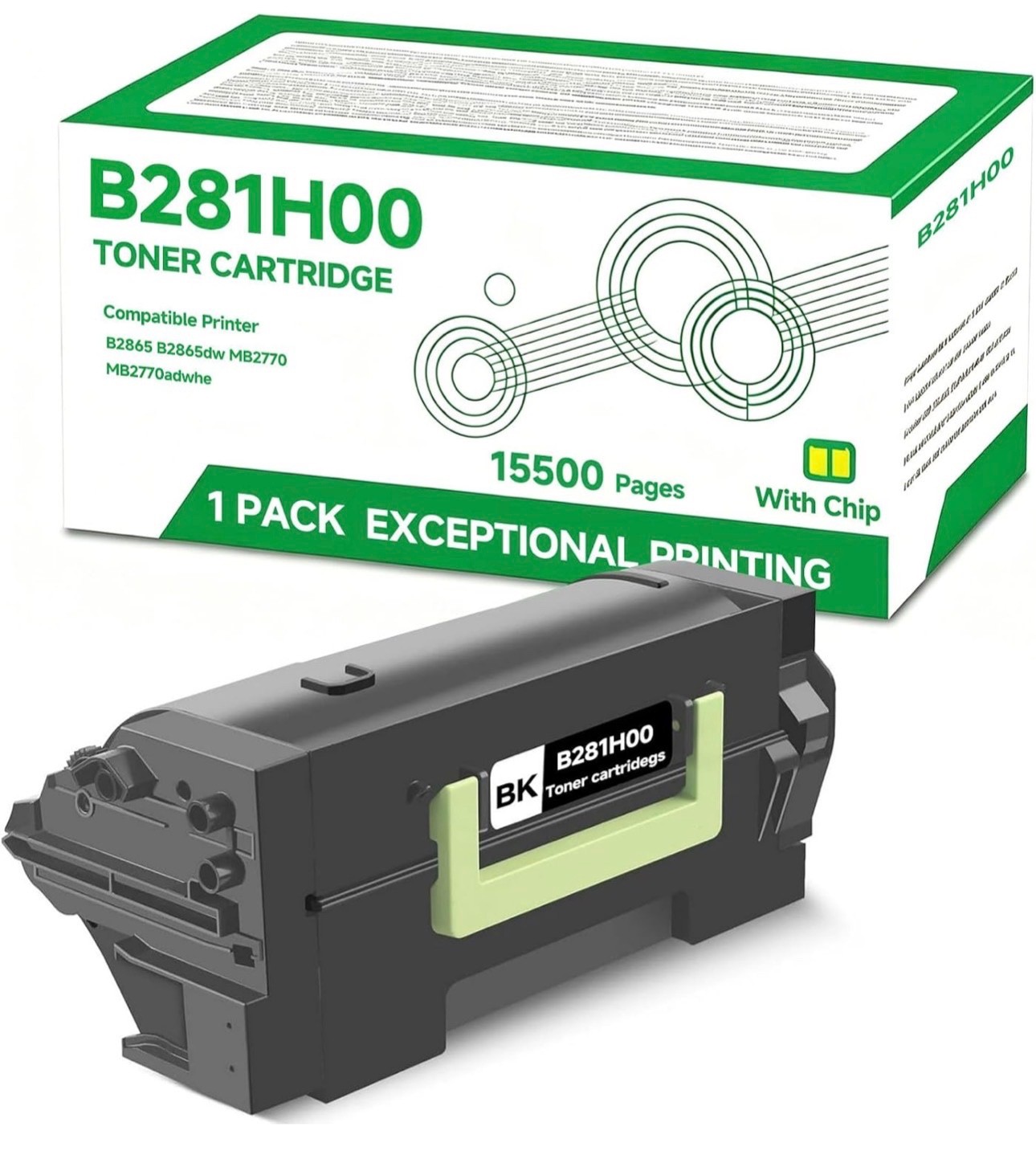 B281H00 Black Toner Cartridge for Lexmark B2865 B2865dw MB2770 MB2770adwhe
