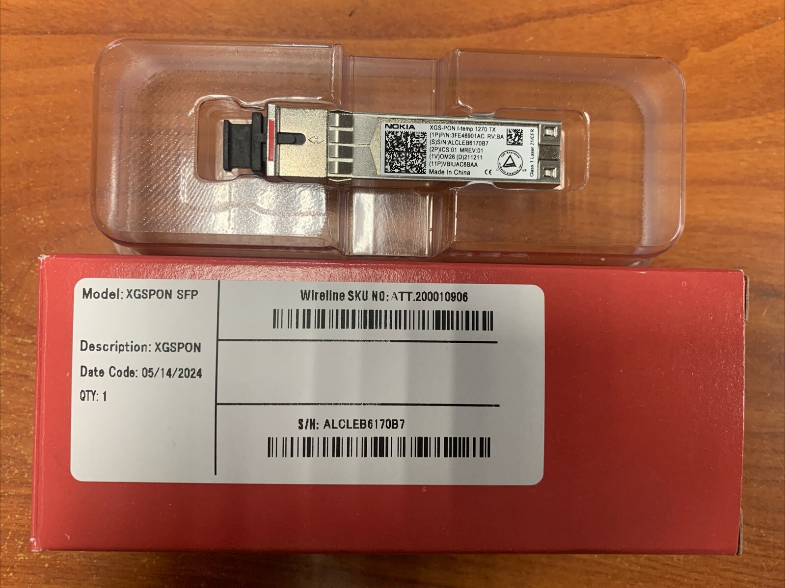 Nokia Transceiver Module 3FE46901AC XGS-PON ONU I-Temp 1270 TX SFP