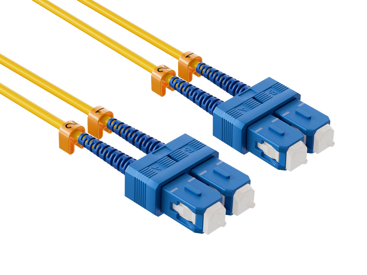 2m OS2 Short Boot SC TO SC UPC Duplex Corning Fiber Optic Cable SingleMode 9/...