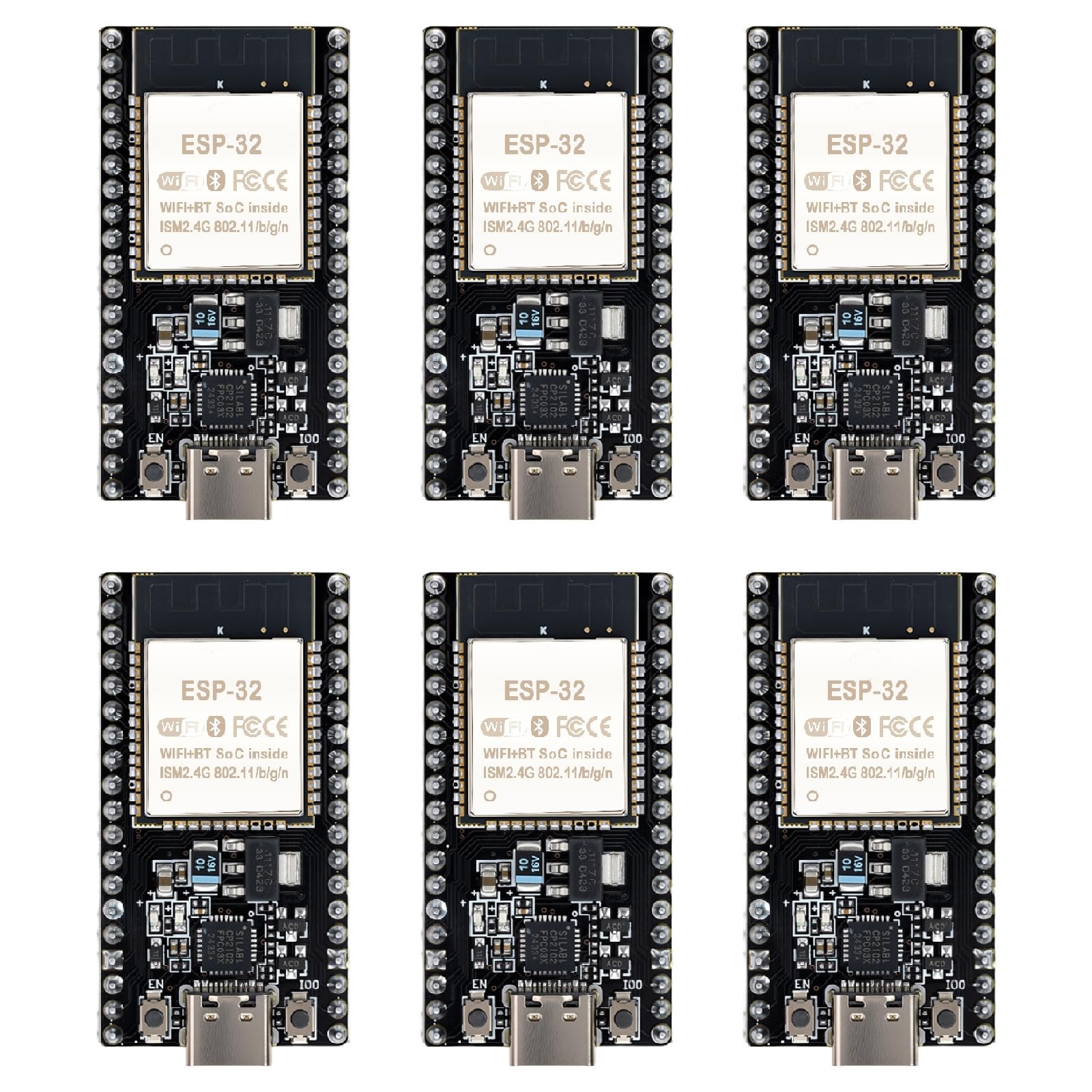 6 Packs ESP32-DevKitC-32 Development Board modules(ESP-32D,ESP-32 CP2012 USB ...