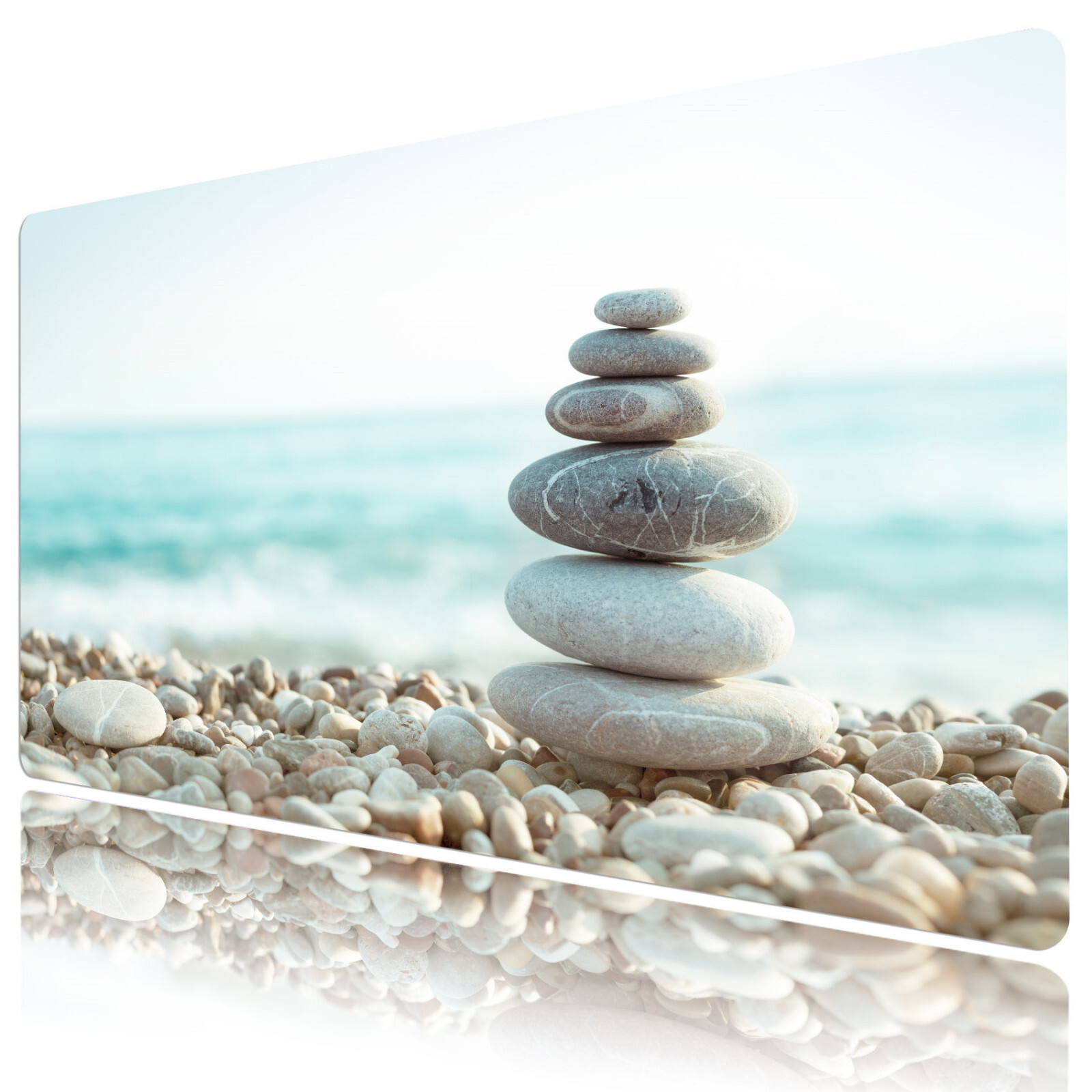 Zen Stones Spa Mouse Pad Modern Blue Desk Mat for Keyboard and Mouse Desk Pad
