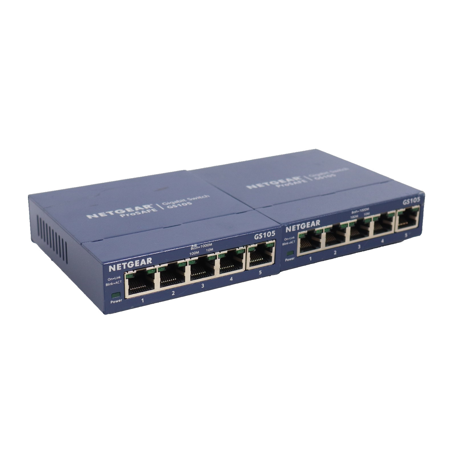Lot of 2 - NETGEAR ProSAFE GS105v5 5-Port Gigabit Ethernet - READ, SCUFFED