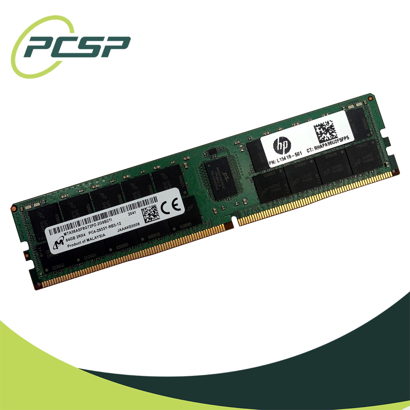 Micron 64GB 2Rx4 PC4-2933Y-R DDR4 ECC RDIMM RAM Memory (MTA36ASF8G72PZ-2G9B2TI)