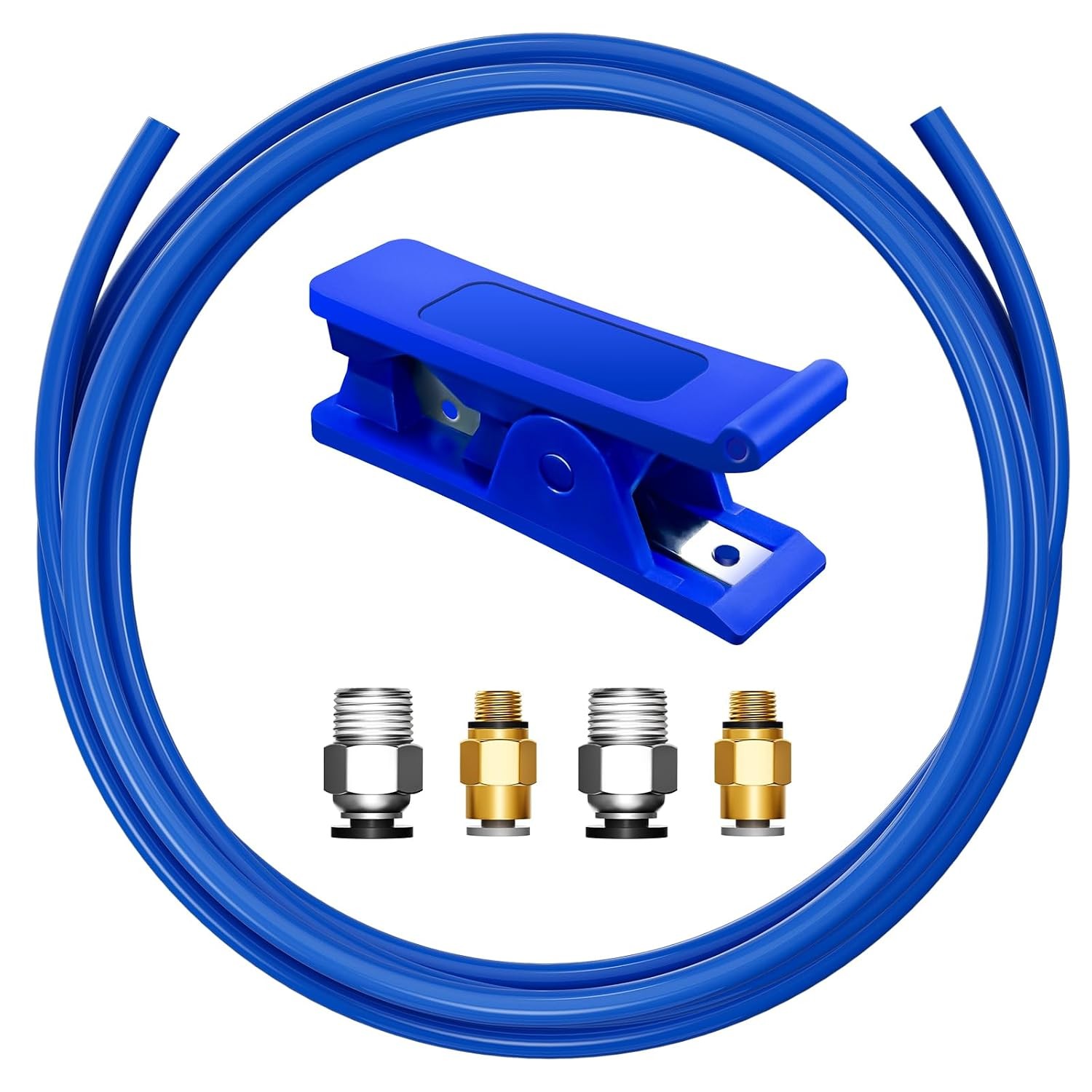 1.75mm PTFE Bowden Tube Kit 1 Meter PC4-M10 & PC4-M6 Tubing Connector for 3D