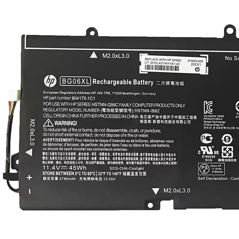 Genuine OEM 45Wh BG06XL Battery for HP EliteBook 1040 G3-X, 1040 G3-Y Series