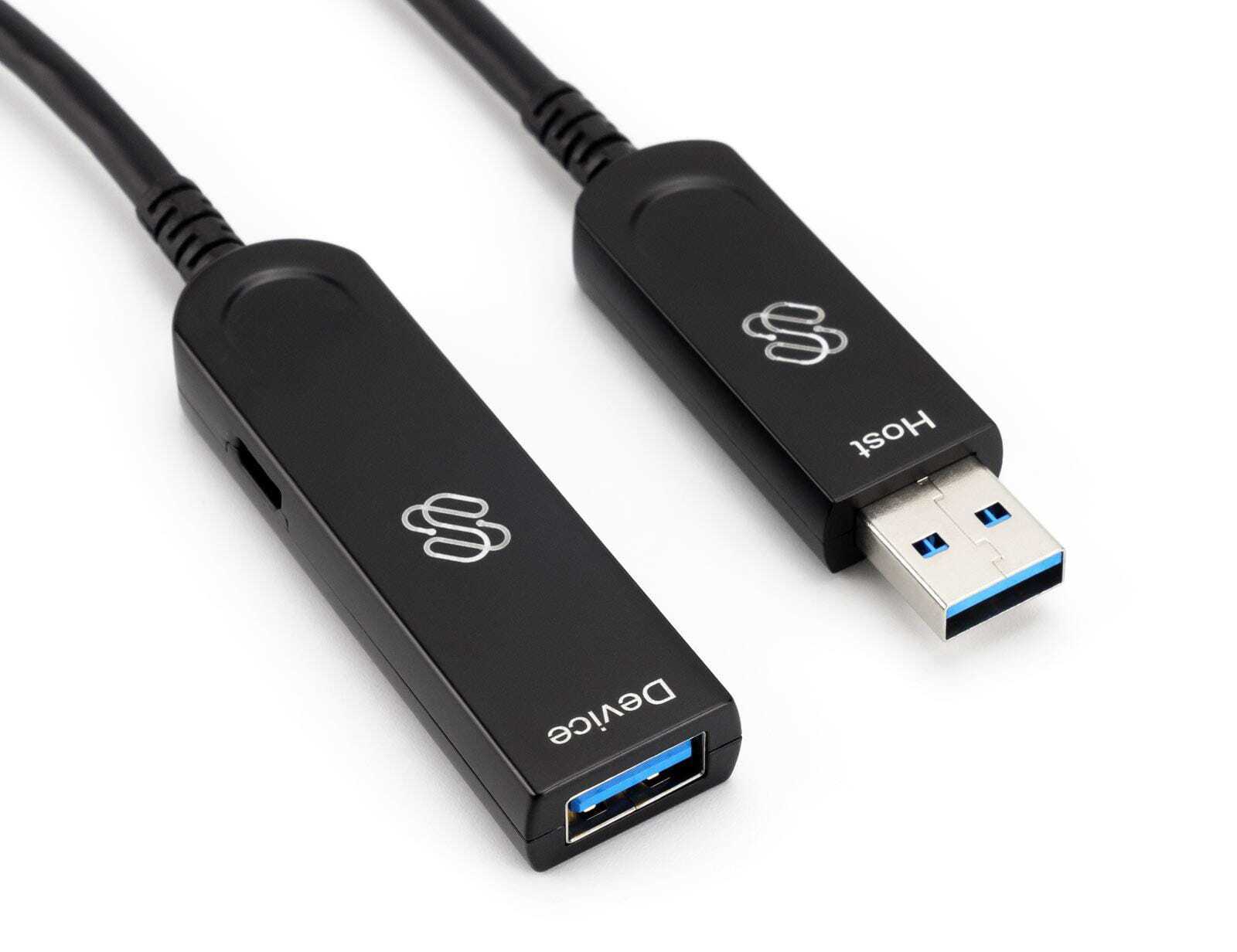Sewell Light-Link USB 3.1 over Fiber Cable | 5Gbps, Zero Latency, 100ft
