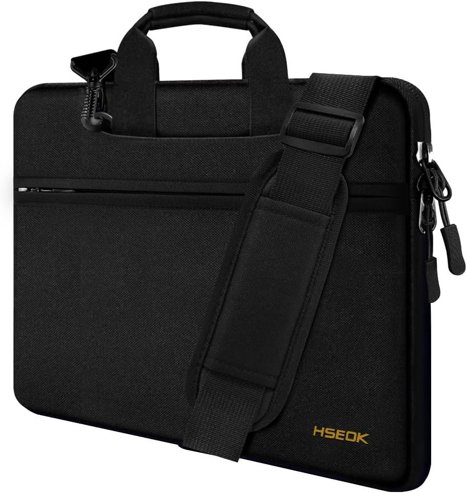 Classic Slim Laptop Bag Ergonomic Briefcase and Messenger Bag Spacious