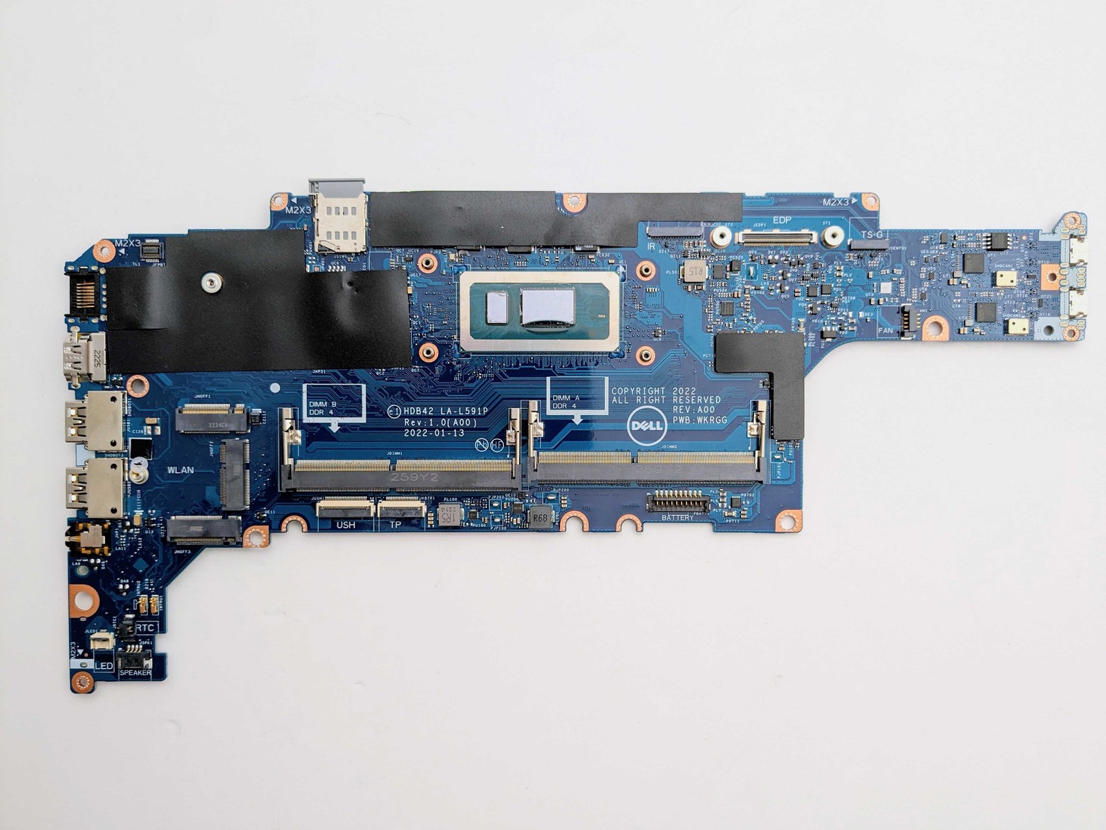 GENUINE DELL LATITUDE 5430 MOTHERBOARD INTEL i7 1265U 4.8GHZ LA-L591P 4X33N