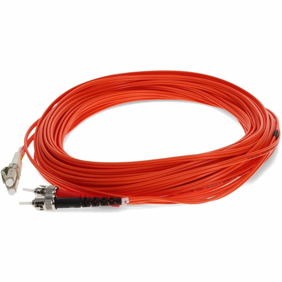 AddOn 25m ST to LC Orange OM1 Duplex OFNR (Riser-Rated) MMF (Multi Mode) Fiber