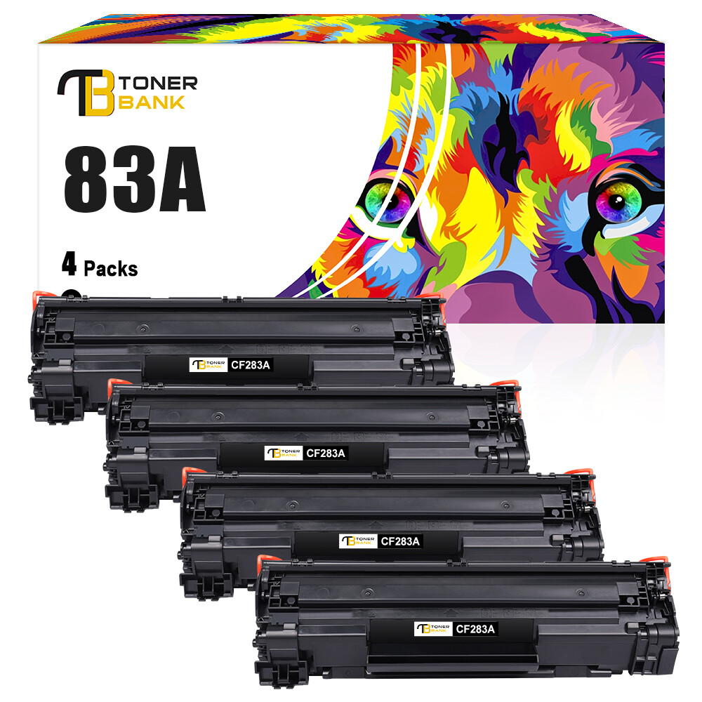 4 Pack 83A CF283A Toner Compatible With HP LaserJet Pro M127fn M127fw M125nw MFP