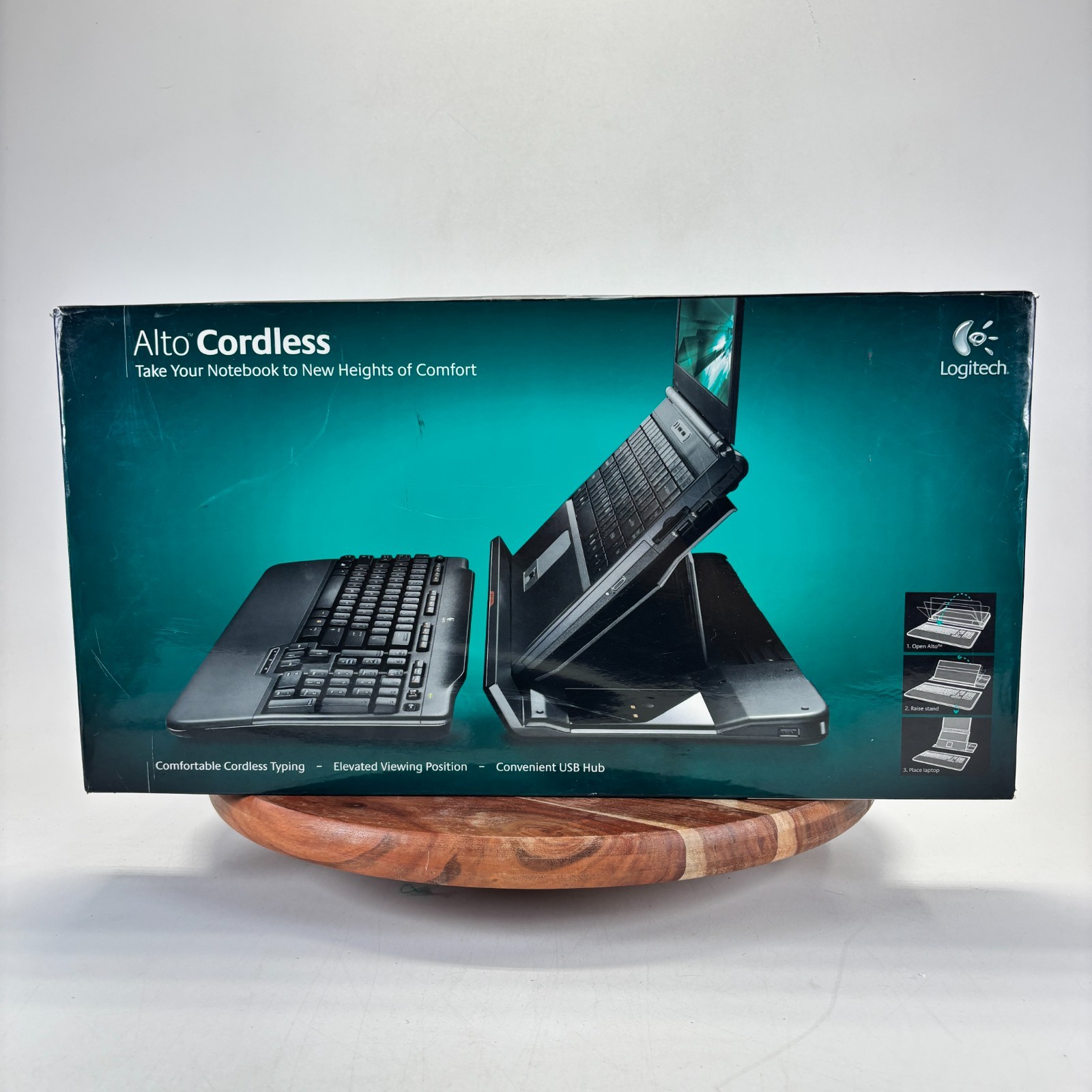 Logitech Alto Cordless Notebook Stand w Cordless Keyboard and USB Hub - Black