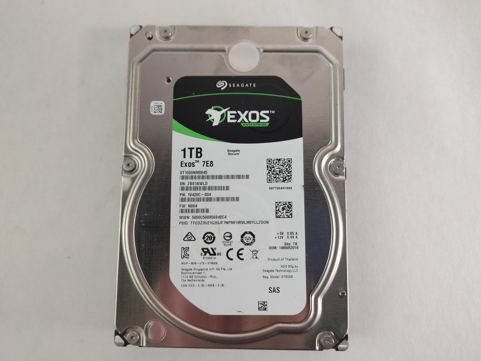 Seagate  EXOS 7E8 ST1000NM0045 1 TB SAS 3 3.5 in Enterprise Hard Drive
