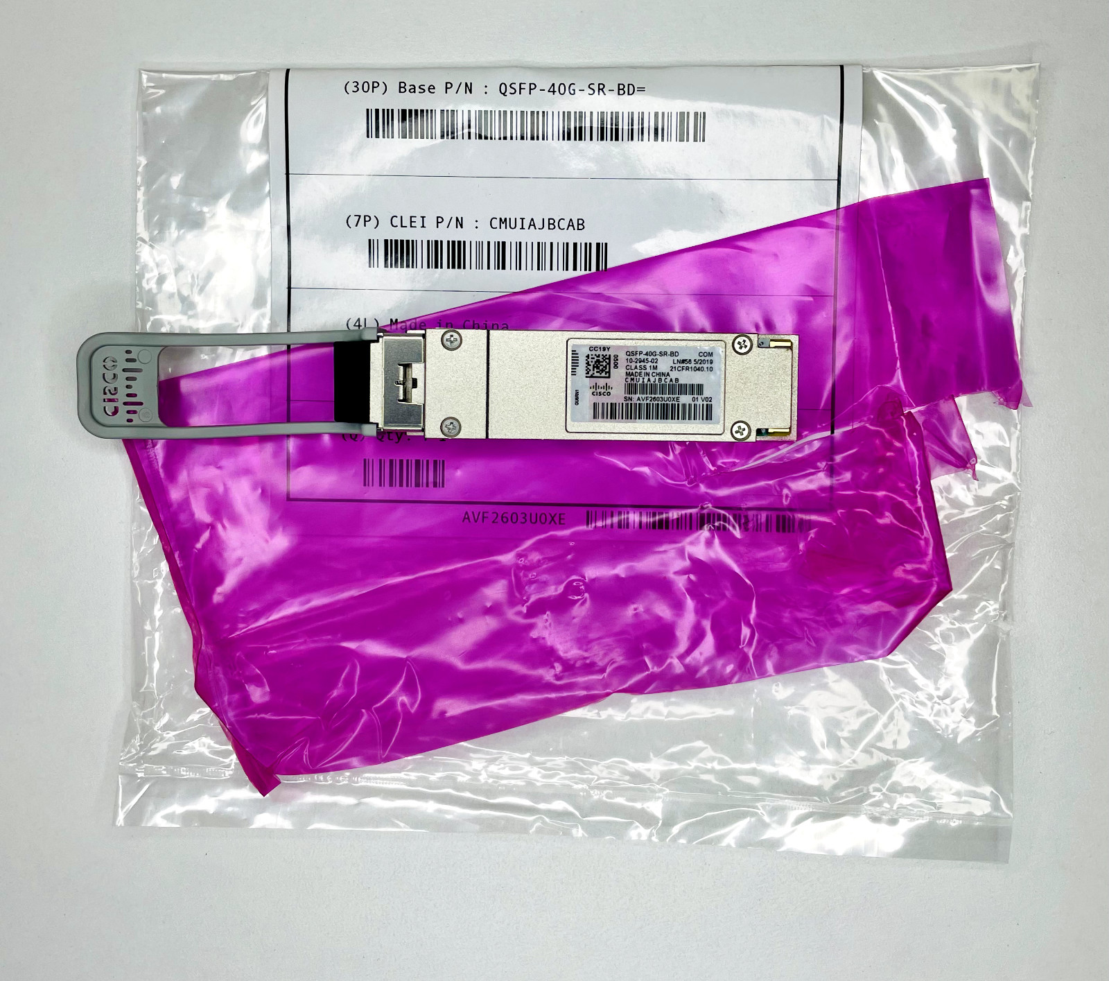 Hologram Cisco QSFP-40G-SR-BD 40GBASE QSFP