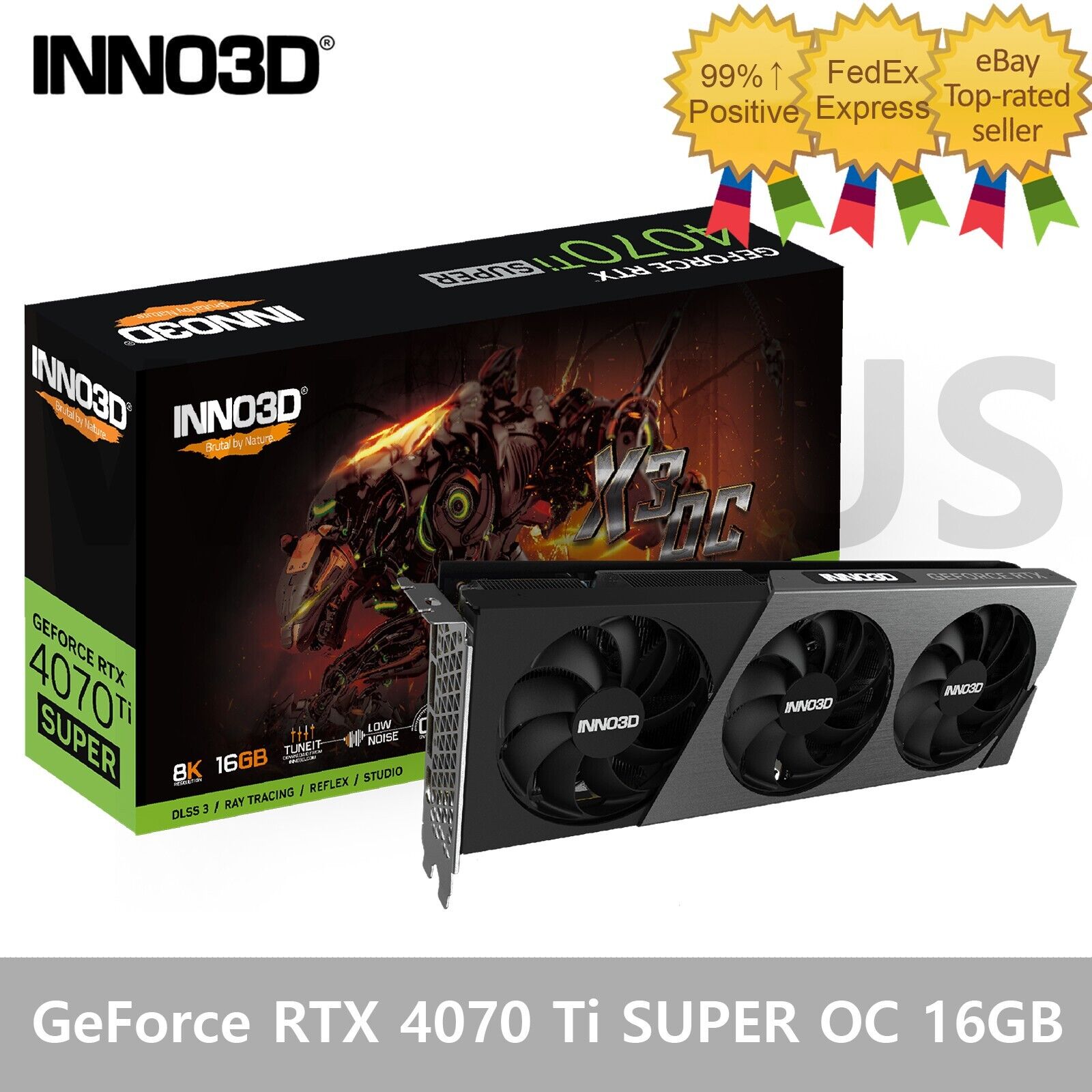 INNO3D NVIDIA GeForce RTX 4070 Ti SUPER D6X 16GB X3 OC Gaming Graphics Card