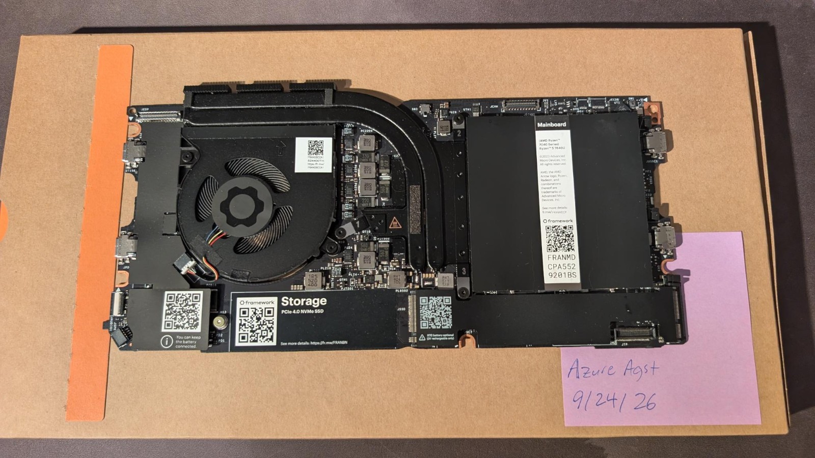 Framework 13 7640U Mainboard + 16GB DDR5 RAM + RZ616 Wifi