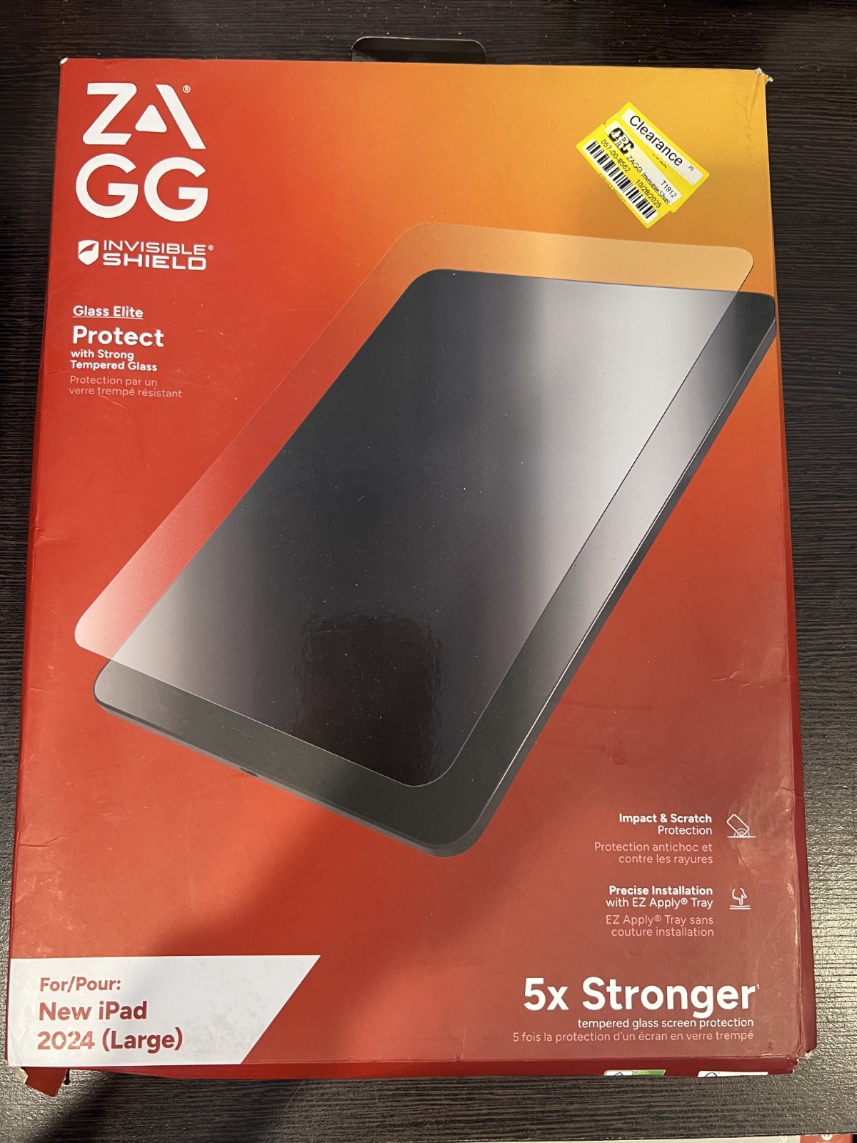 ZAGG Invisible Shield Glass Elite Screen Protector for New iPad 2024 (Large)