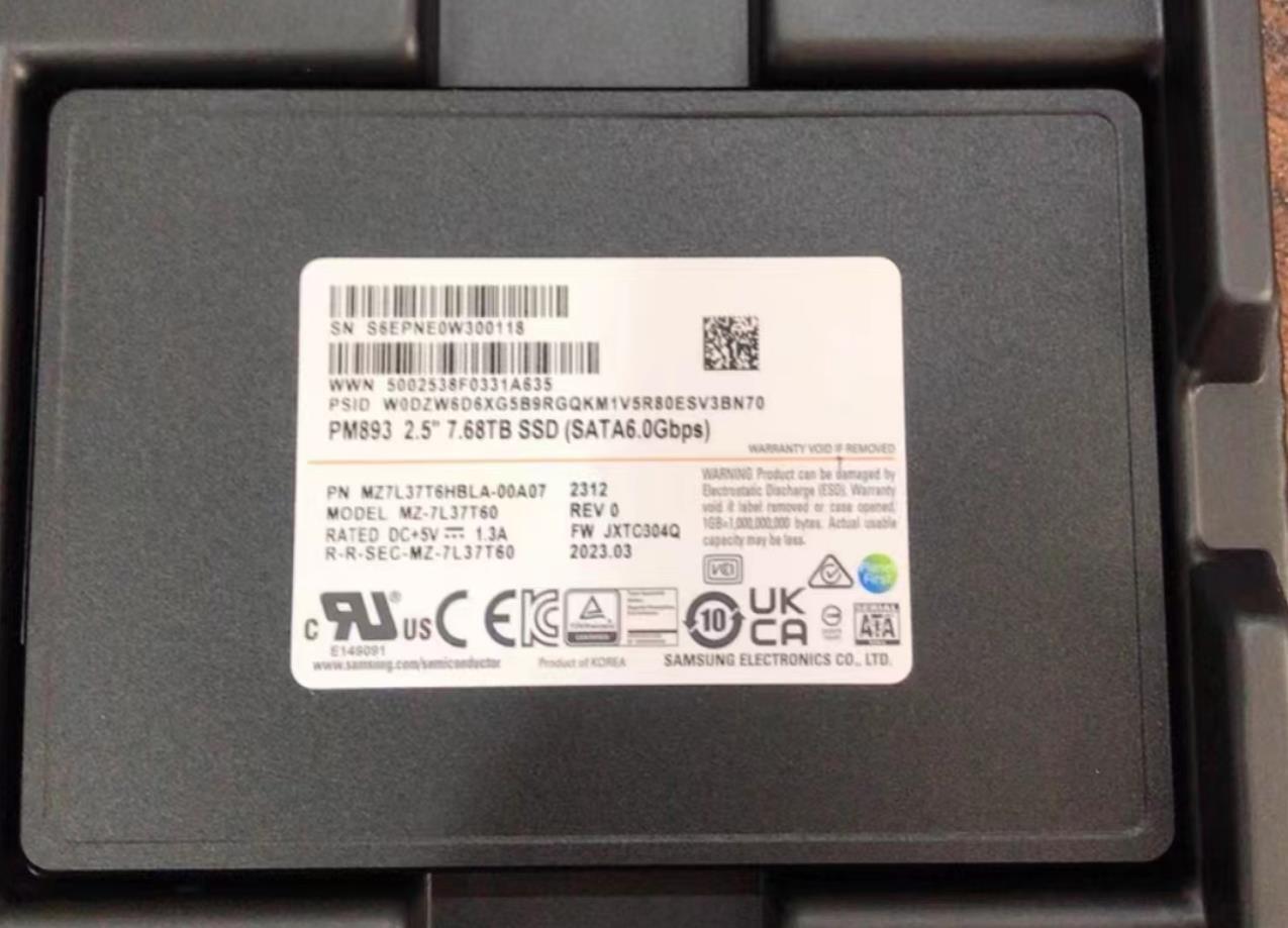 New Samsung PM893 7.68TB SSD 2.5" SATA III 6Gbps MZ7L37T6HBLA-00A07 MZ-7L37T60