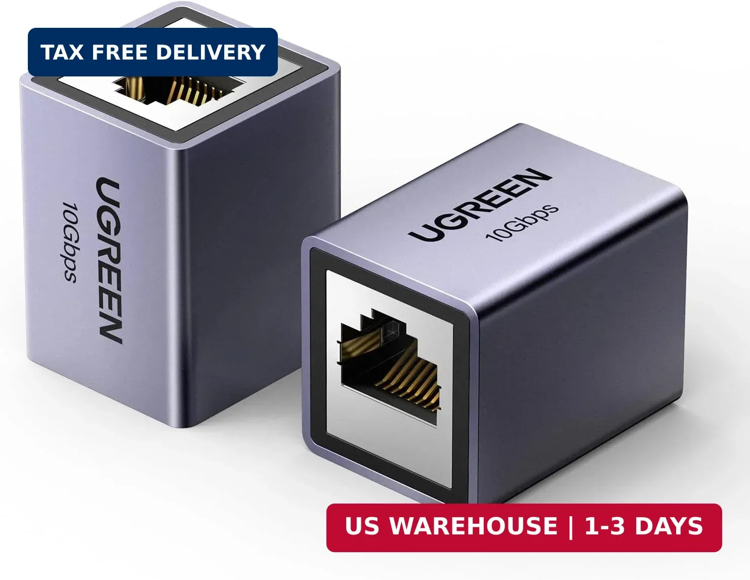 UGREEN Ethernet Coupler 10Gbps, Aluminum Alloy Shell, Space Grey