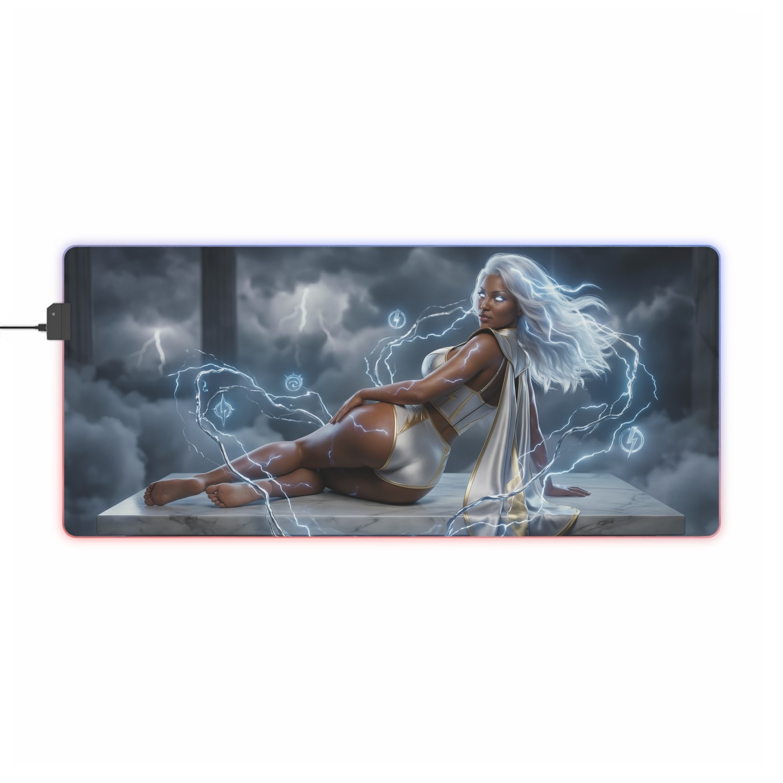 Storm Marvel Mouse Pad, LED RGB Desk Mat, Gift for Gamer, X-Men Room Decor