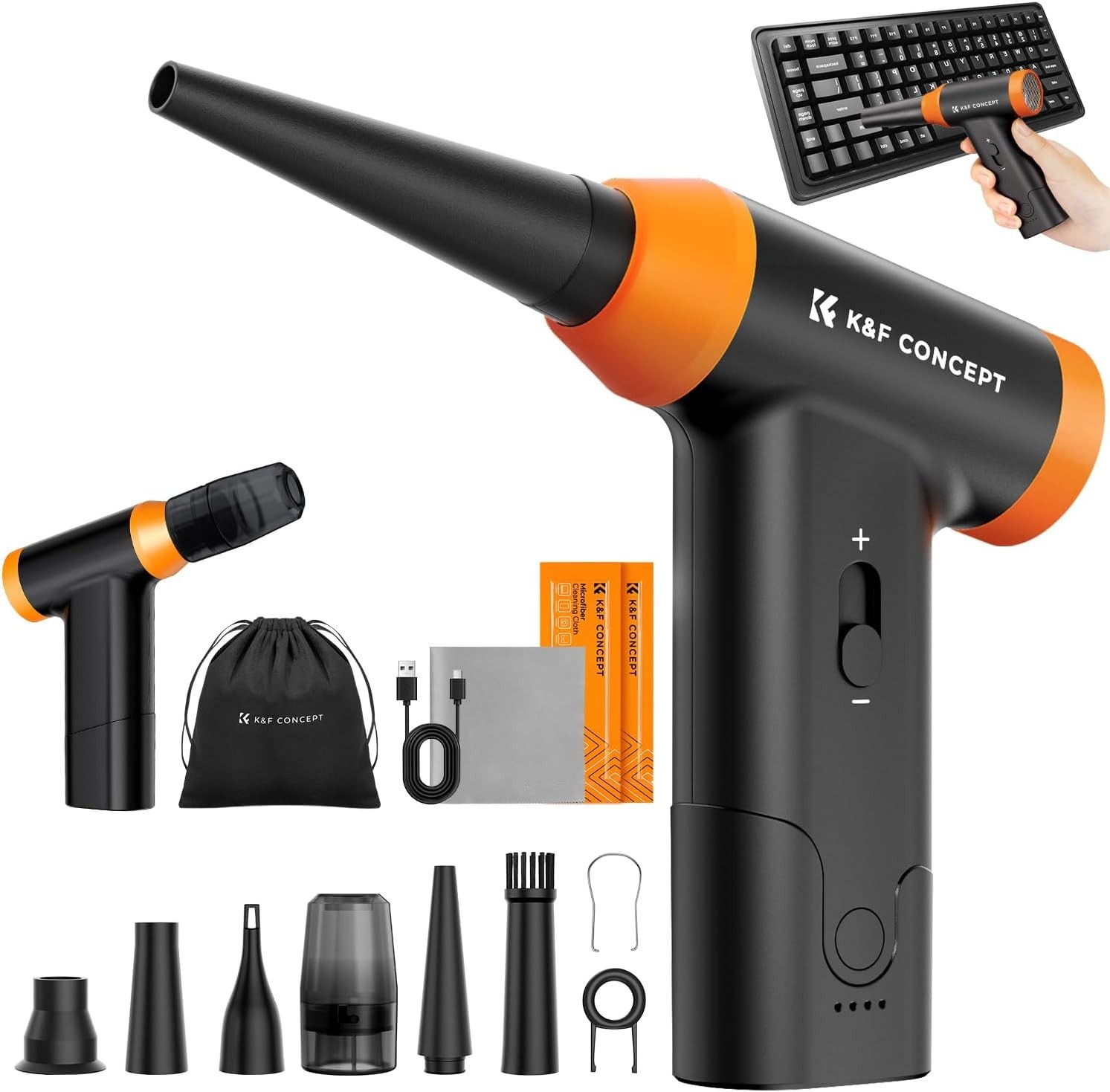 Blower and Suction 2 in 1 Compressed Air Duster,150000RPM