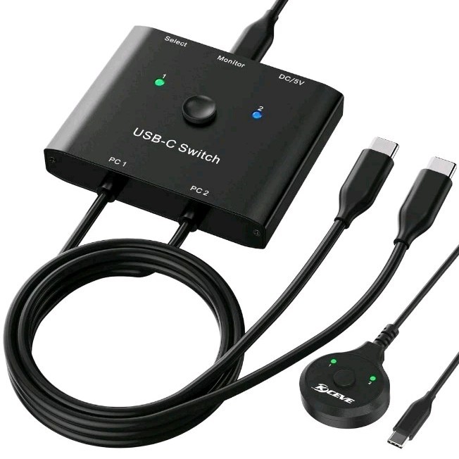 USB C Switch Bi-Directional C Switcher 2 Computers MLEEDA C Switch
