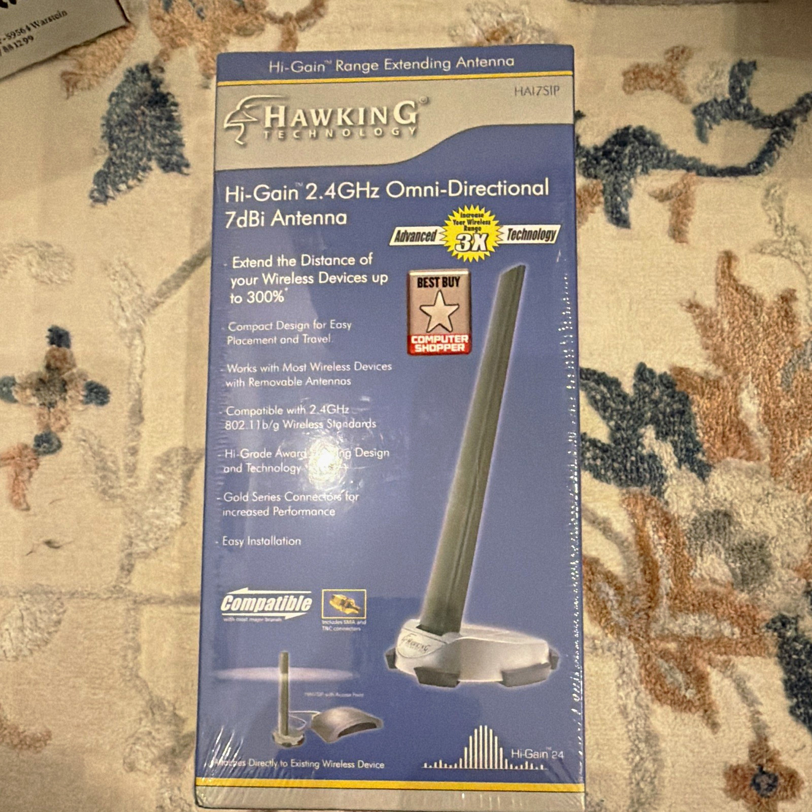 Hawking Technology Hi-Gain 2.4GHz Omni-Directional 7dBi Wi-Fi Antenna HAI7SIP