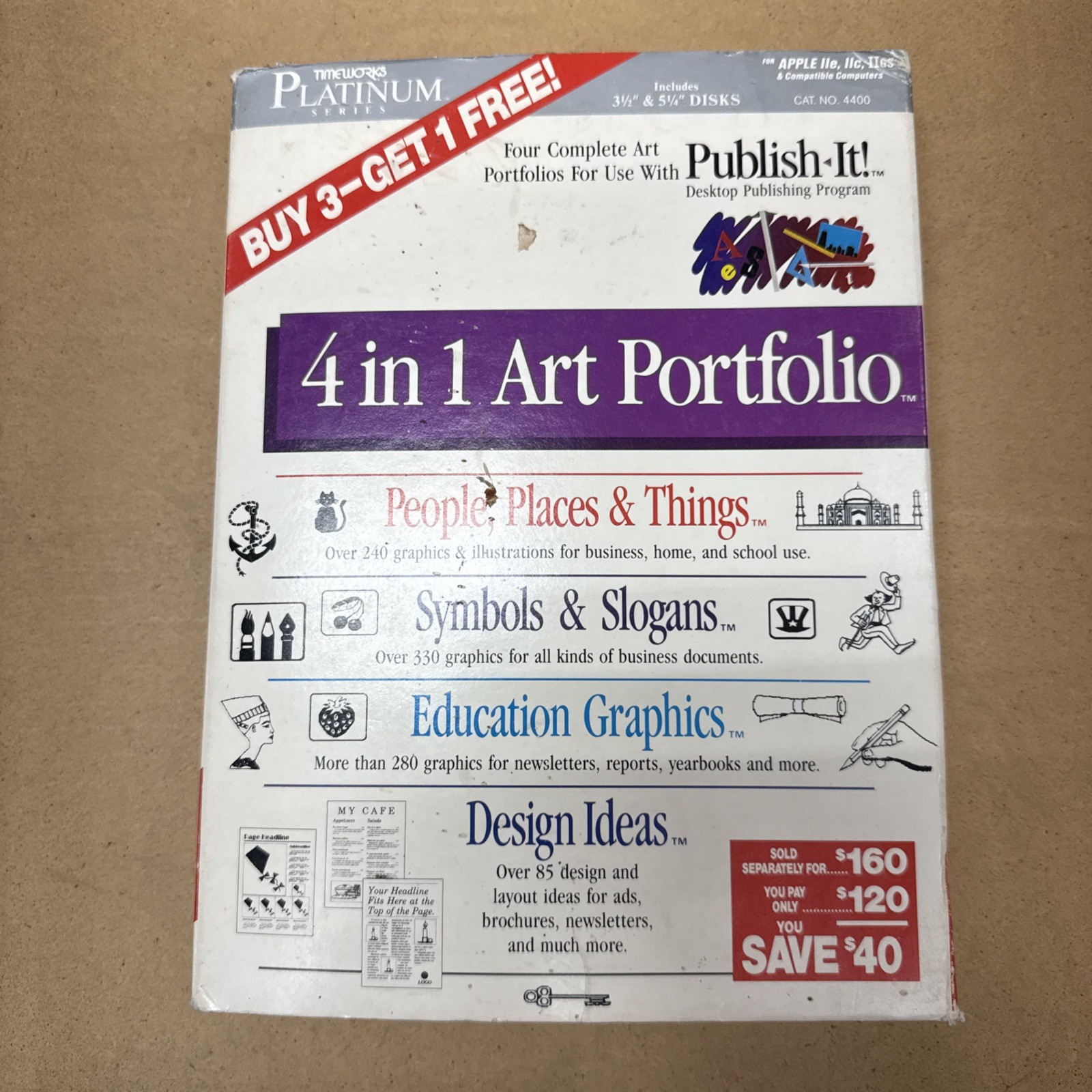 Timeworks 4 In 1 Art Portfolio Platinum Series Apple IIe, IIc, IIgs