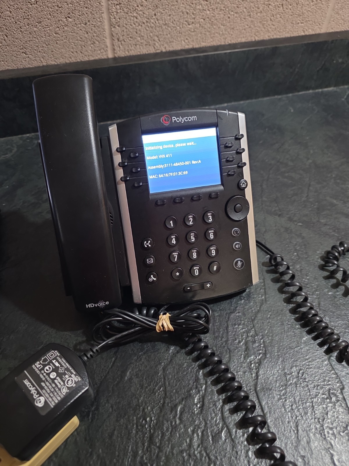 Polycom VVX 411 12-Lines Desktop VoIP Phone (2200-48450-025) NO POWER CORD